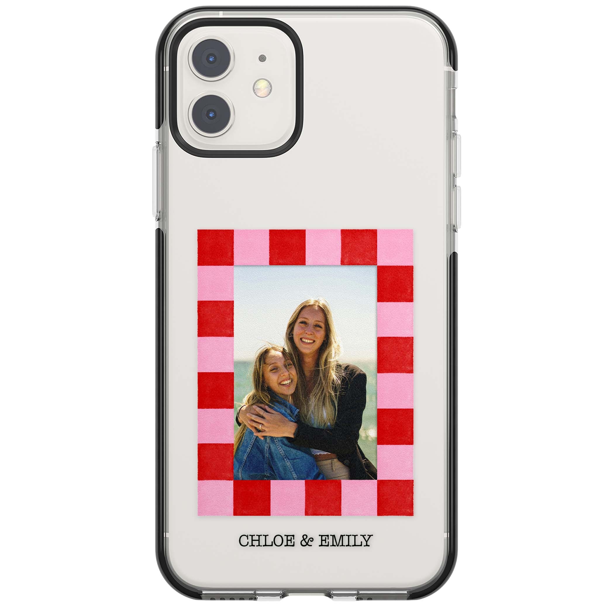Bubblegum Check Photo for her iPhone case | Black Impact case for iPhone 11, iPhone 12