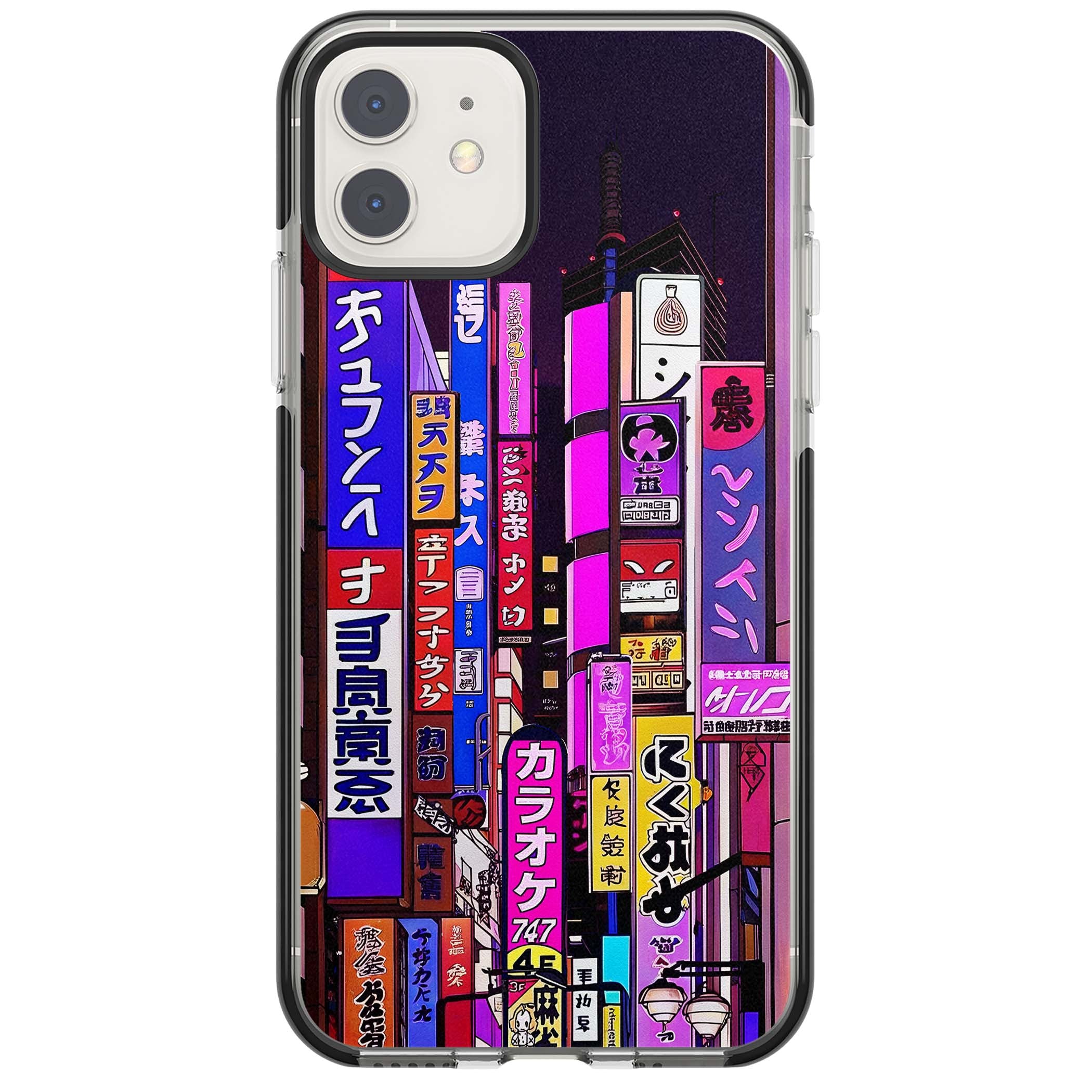 NEON NIGHT anime iPhone case | Black Impact case for iPhone 11, iPhone 12