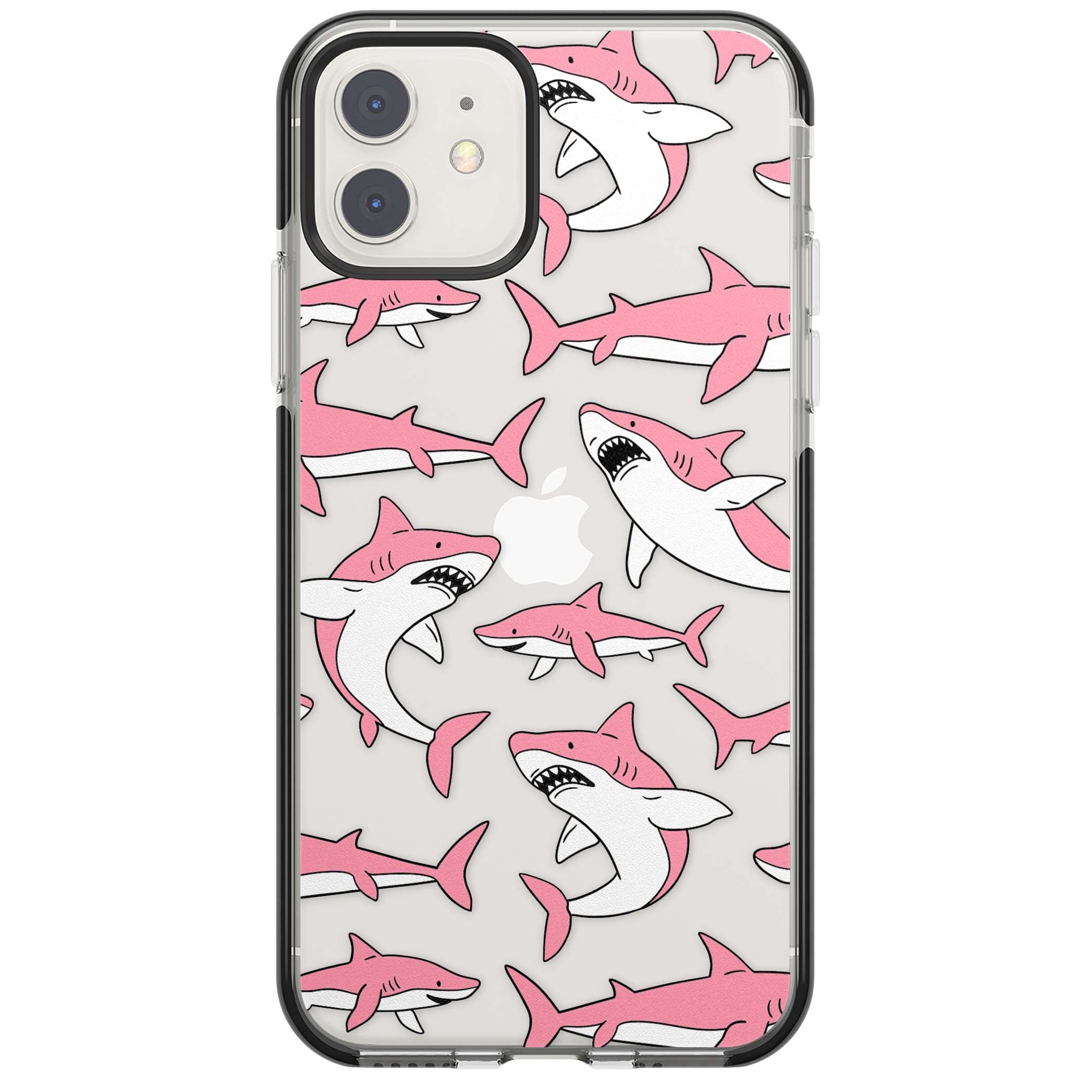 Bubblegum Sharks for her iPhone case | Black Impact case for iPhone 11, iPhone 12
