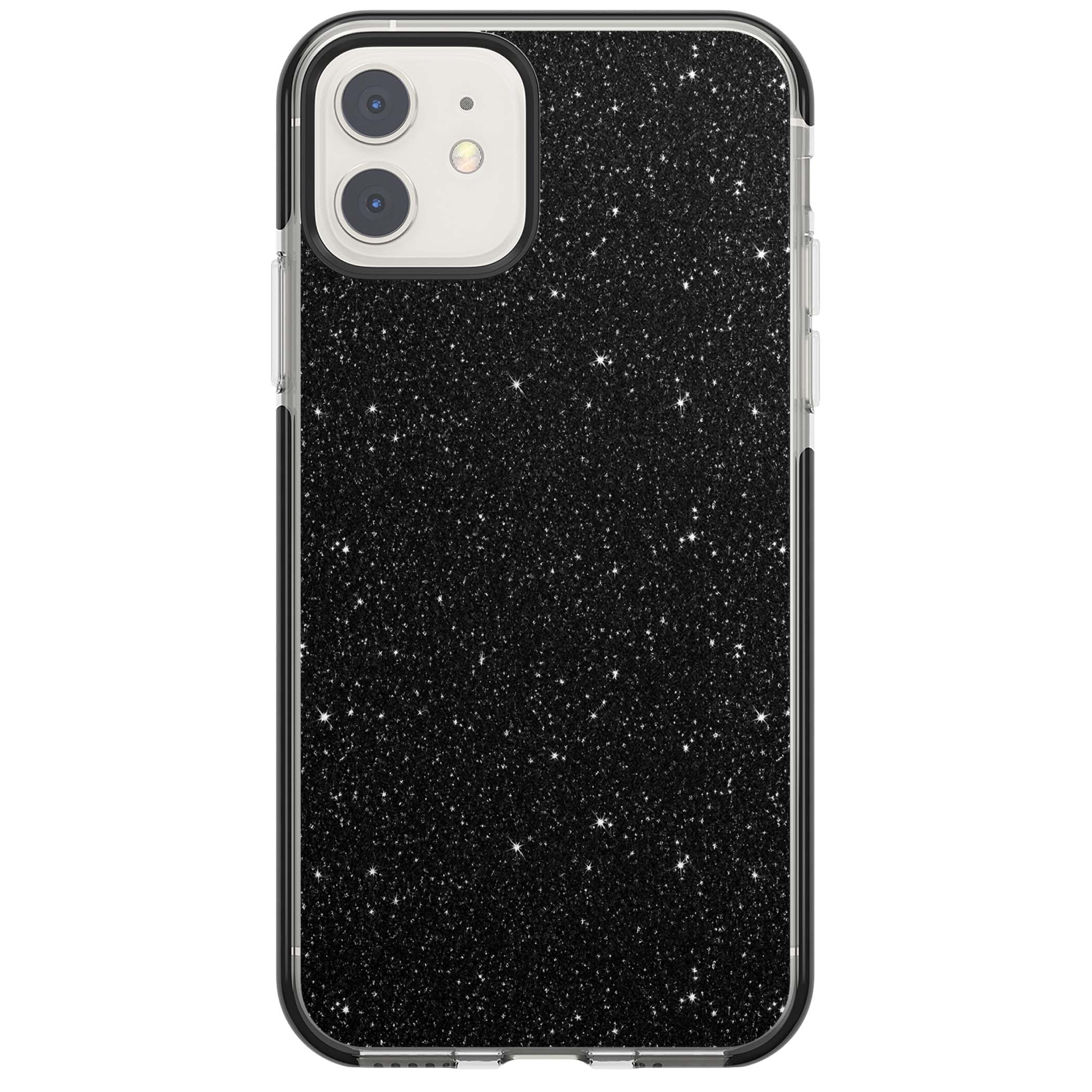 Black Glitter black glitter iPhone case featuring an all-over sparkly shimmer pattern on a jet black base | Black Impact case for iPhone 11, iPhone 12