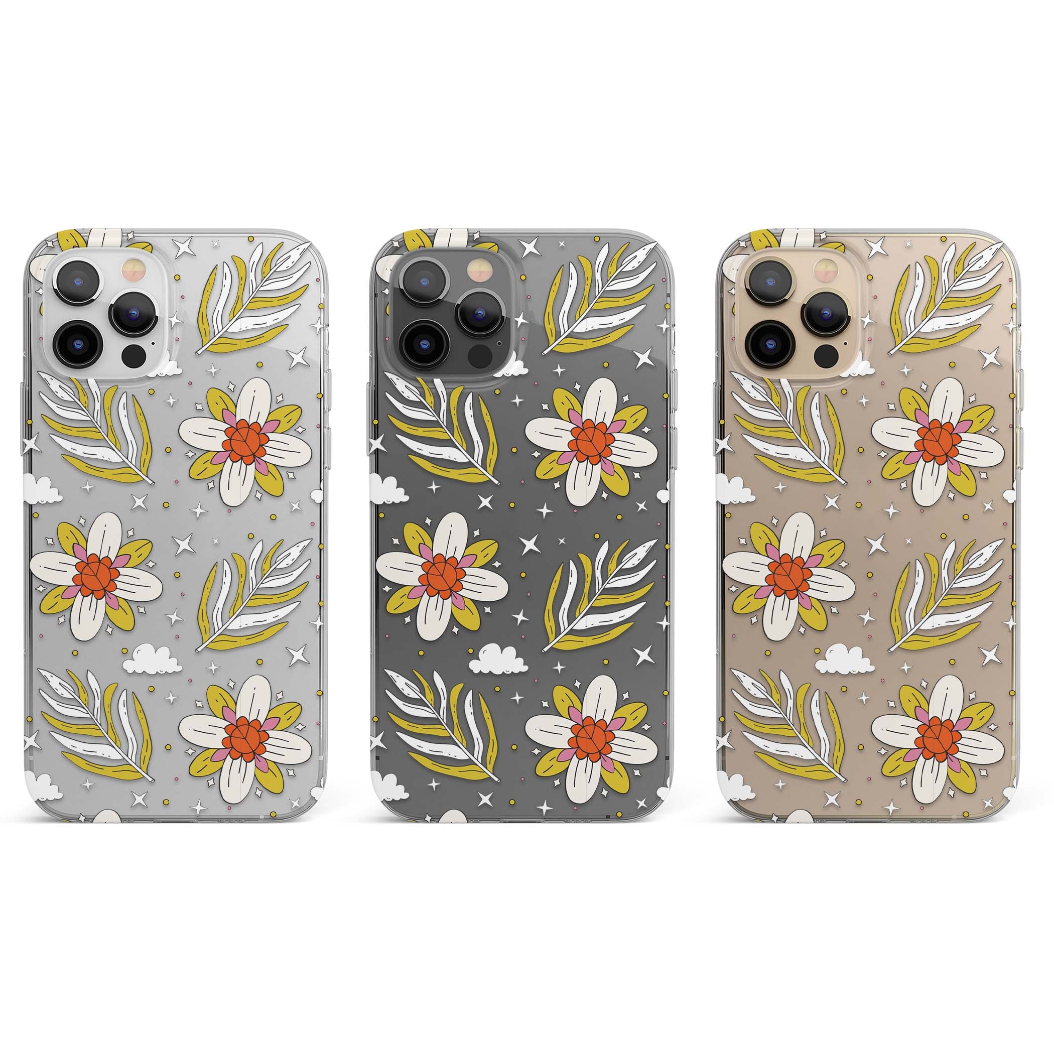 Elevate Your Phone'S Style With This Boho Celestial Sun & Eye Phone Case, Featuring A Mystical Blend Of Suns, All-Seeing Eyes, Butterflies, Stars, And