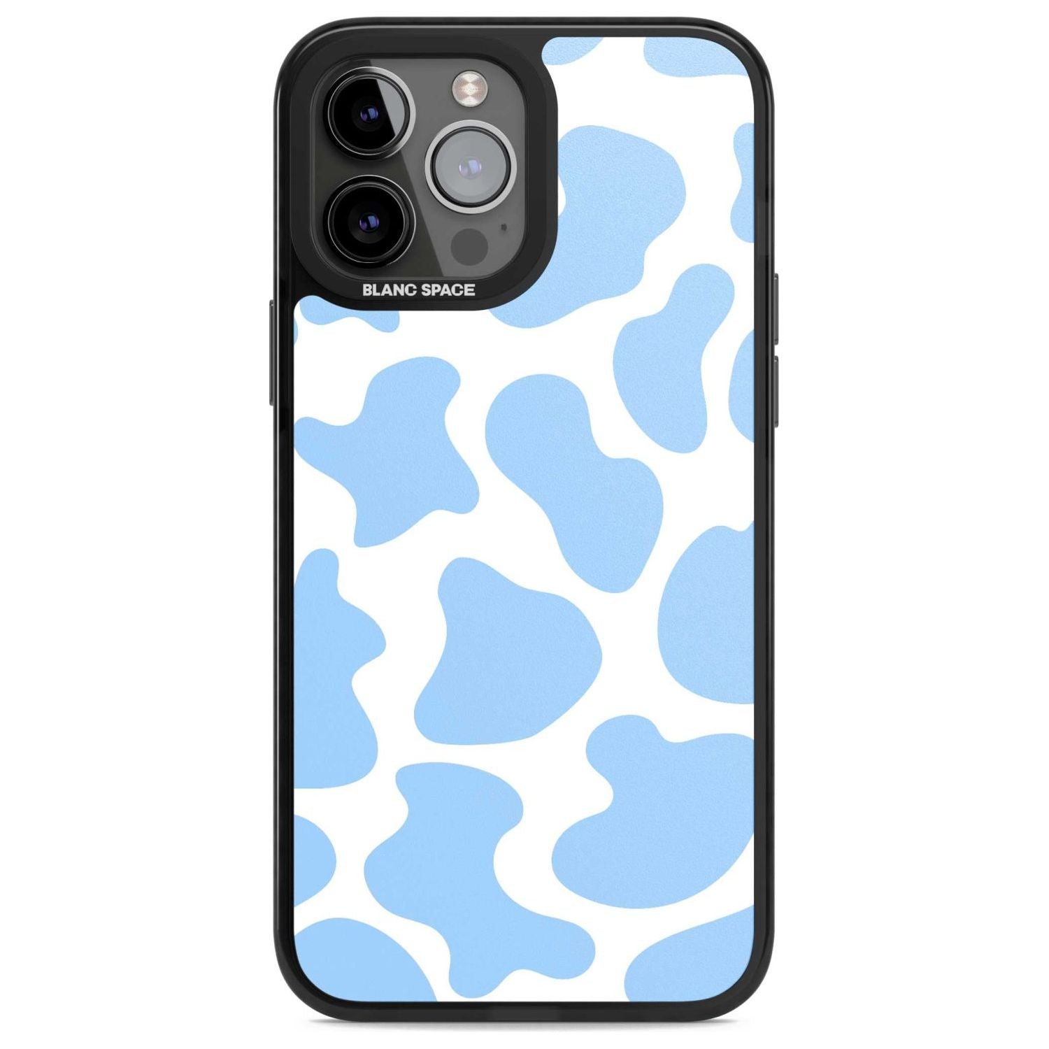 Blue and White Cow Print Phone Case iPhone 13 Pro Max / Magsafe Black Impact Case Blanc Space