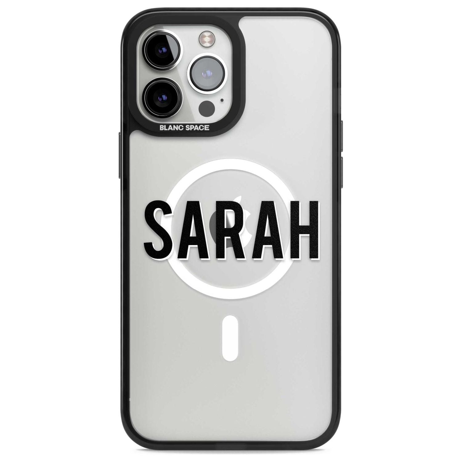 Personalised Clear Text  1A Custom Phone Case iPhone 13 Pro Max / Magsafe Black Impact Case Blanc Space