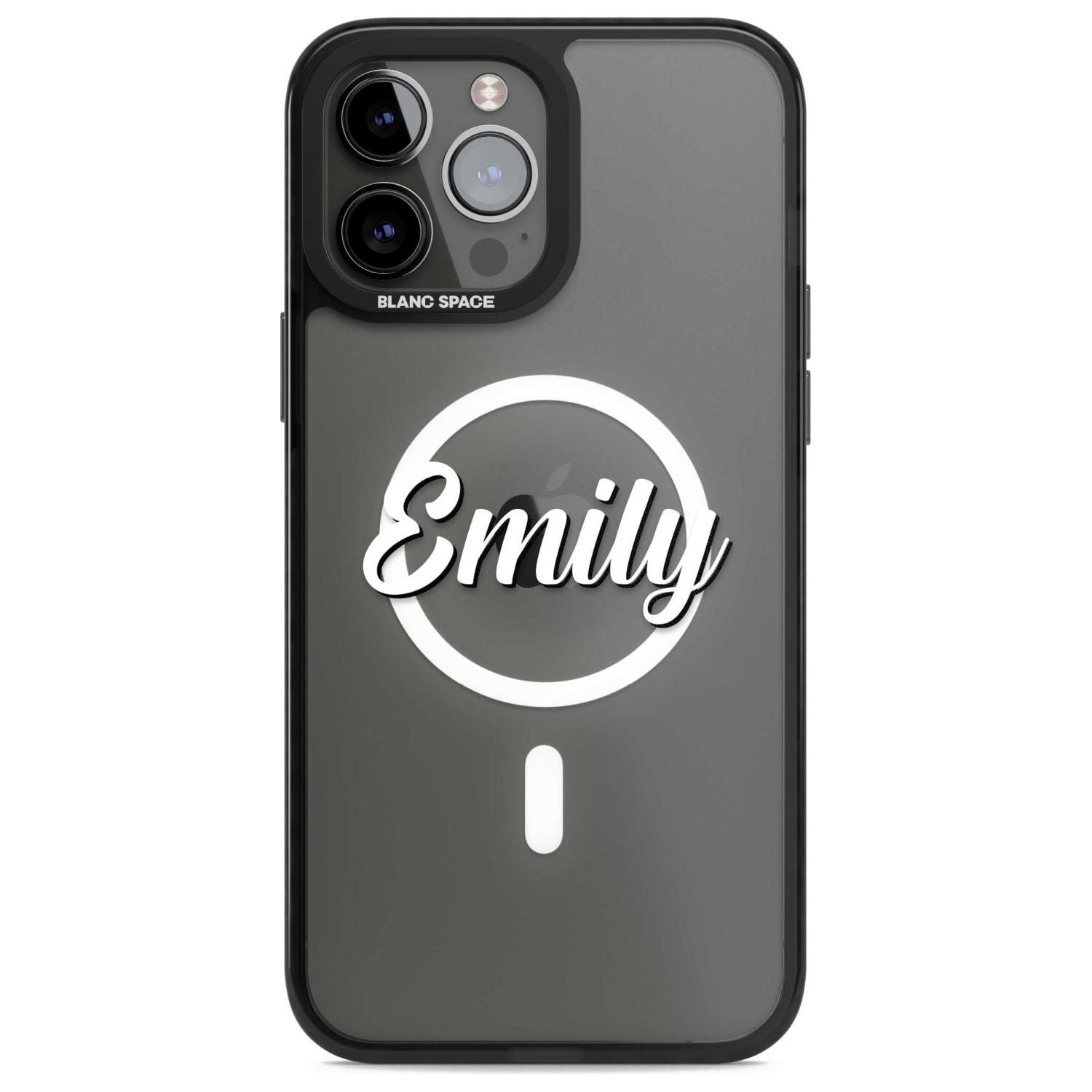 Personalised Clear Text 1B Custom Phone Case iPhone 13 Pro Max / Magsafe Black Impact Case Blanc Space