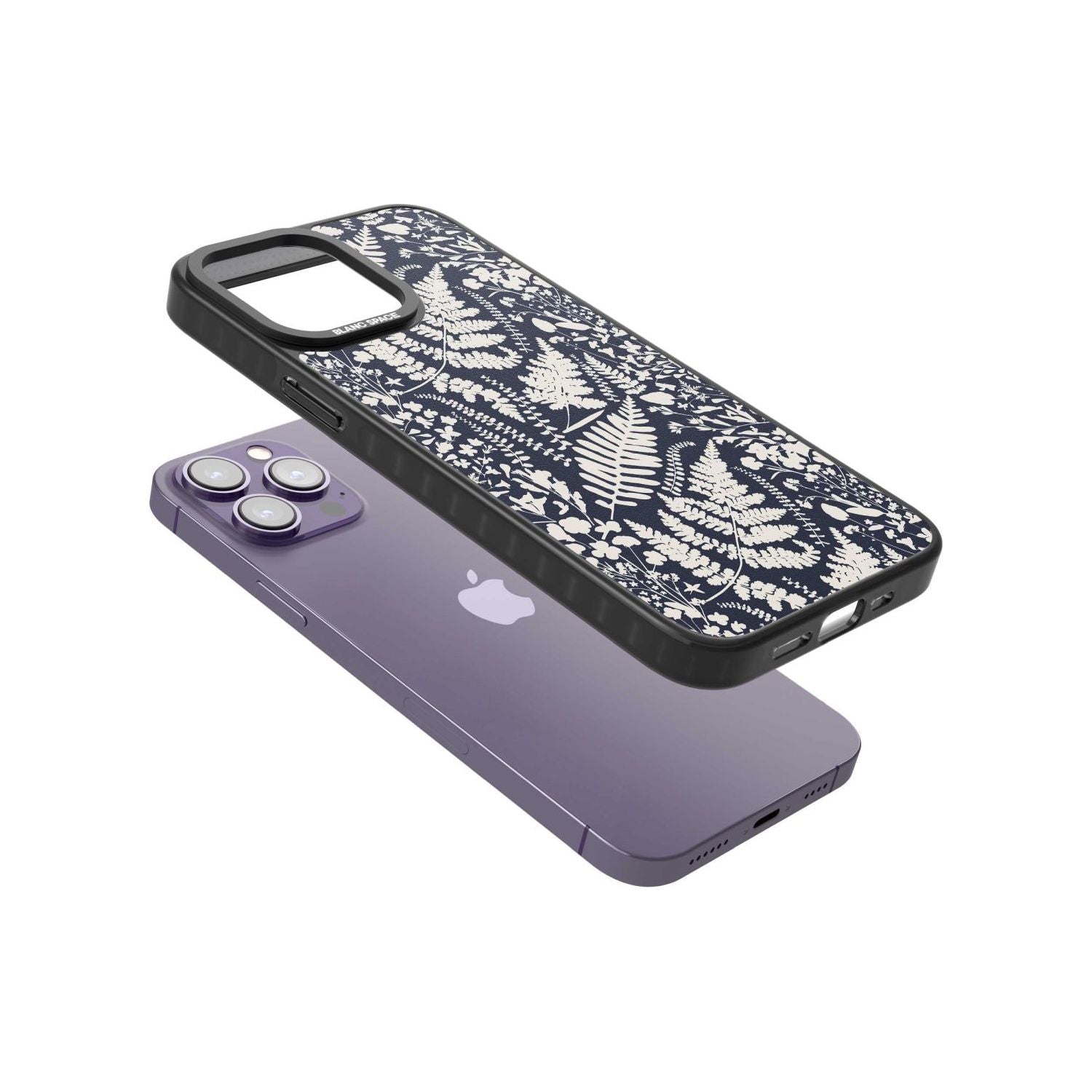 Wildflowers & Ferns On Navy