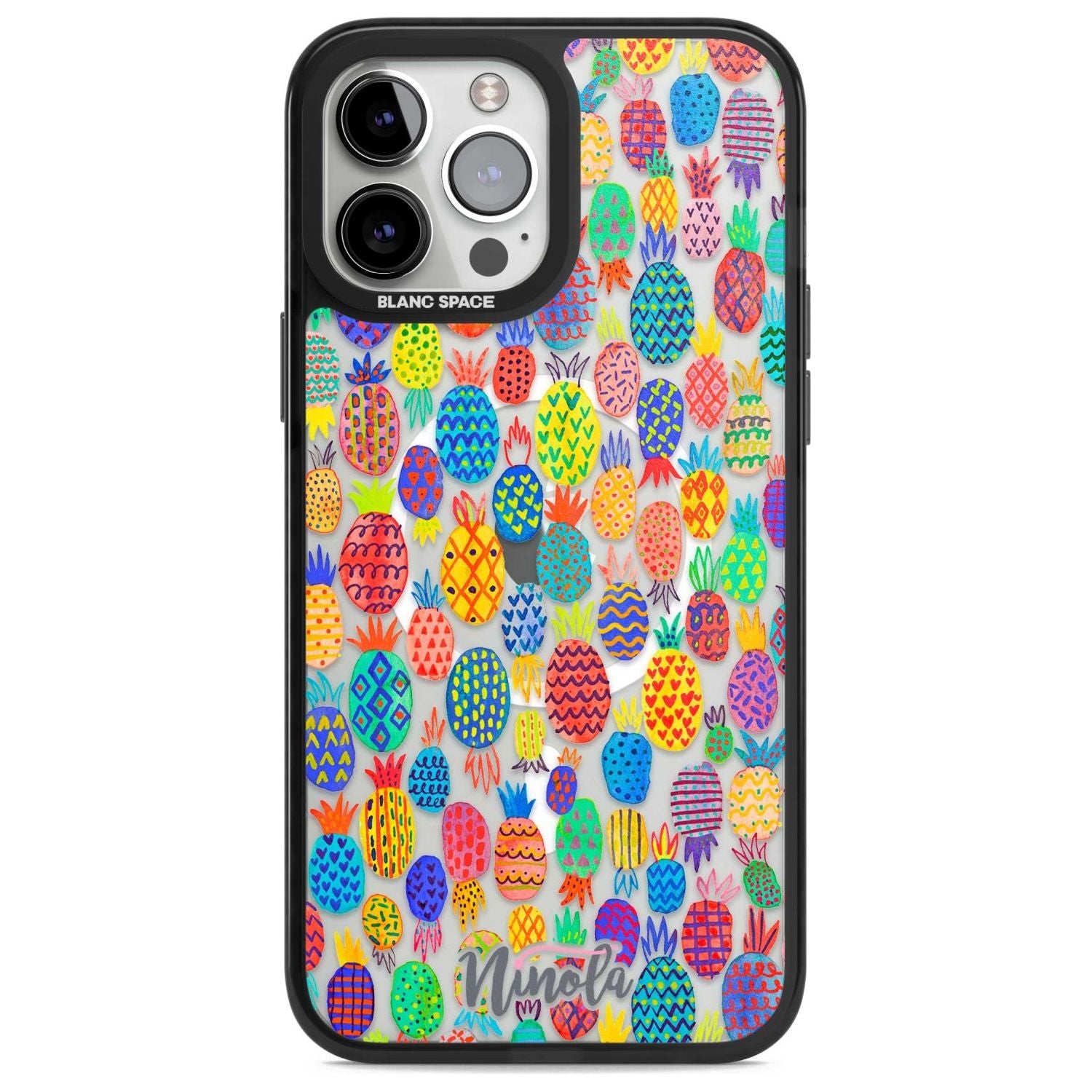 Cute Pineapples Phone Case iPhone 13 Pro Max / Magsafe Black Impact Case Blanc Space