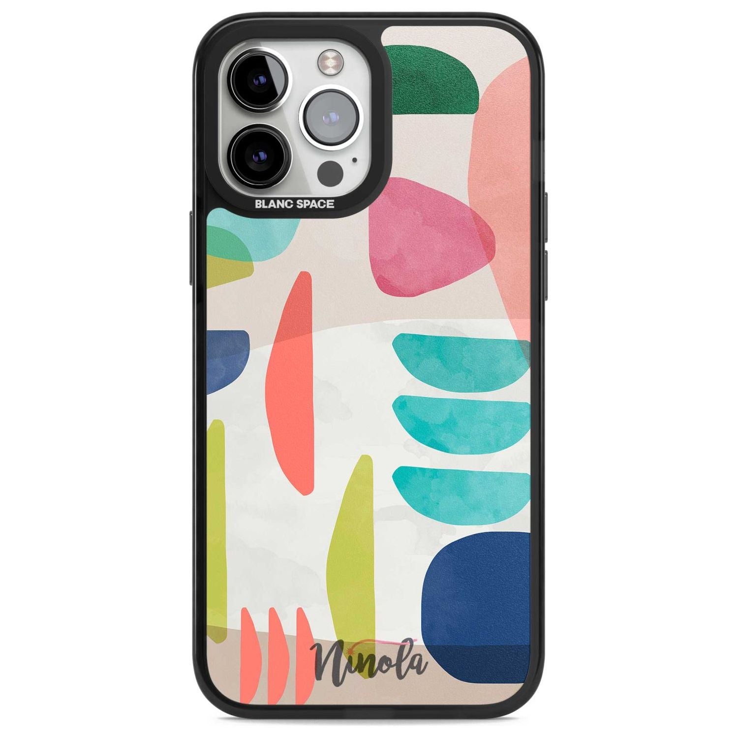 Organic Bold Shapes Phone Case iPhone 13 Pro Max / Magsafe Black Impact Case Blanc Space