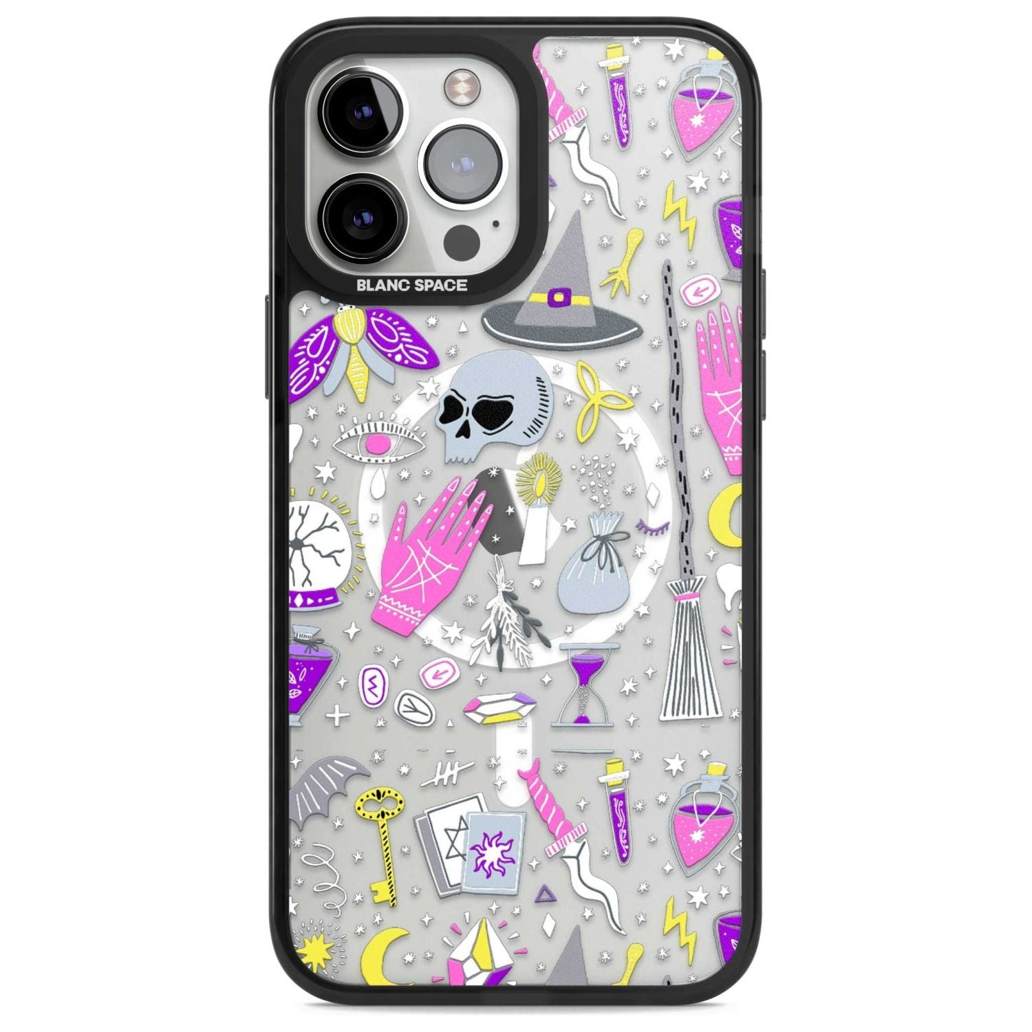 Black Magic Pattern Phone Case iPhone 13 Pro Max / Magsafe Black Impact Case Blanc Space