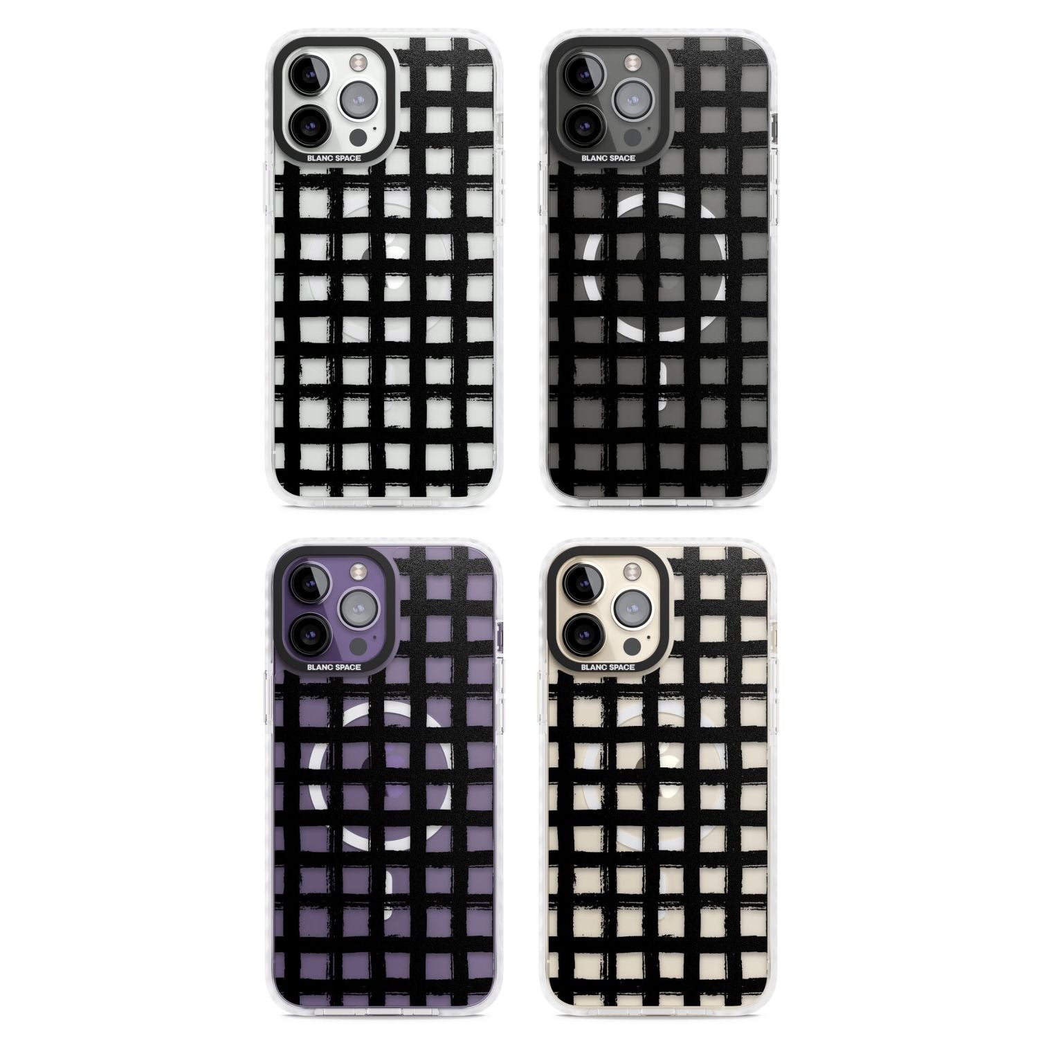 Messy Black Grid Clear