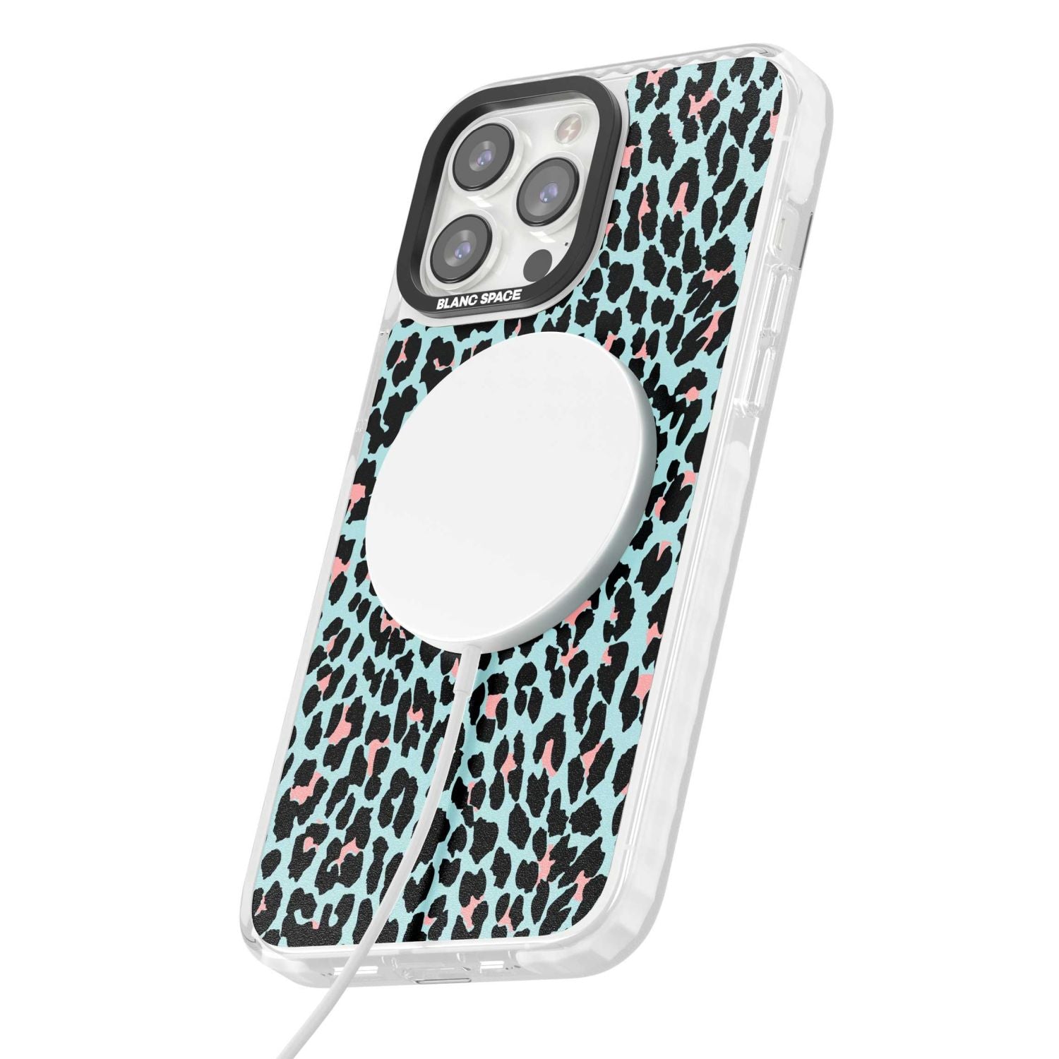 Pastel Blue & Pink Leopard Print
