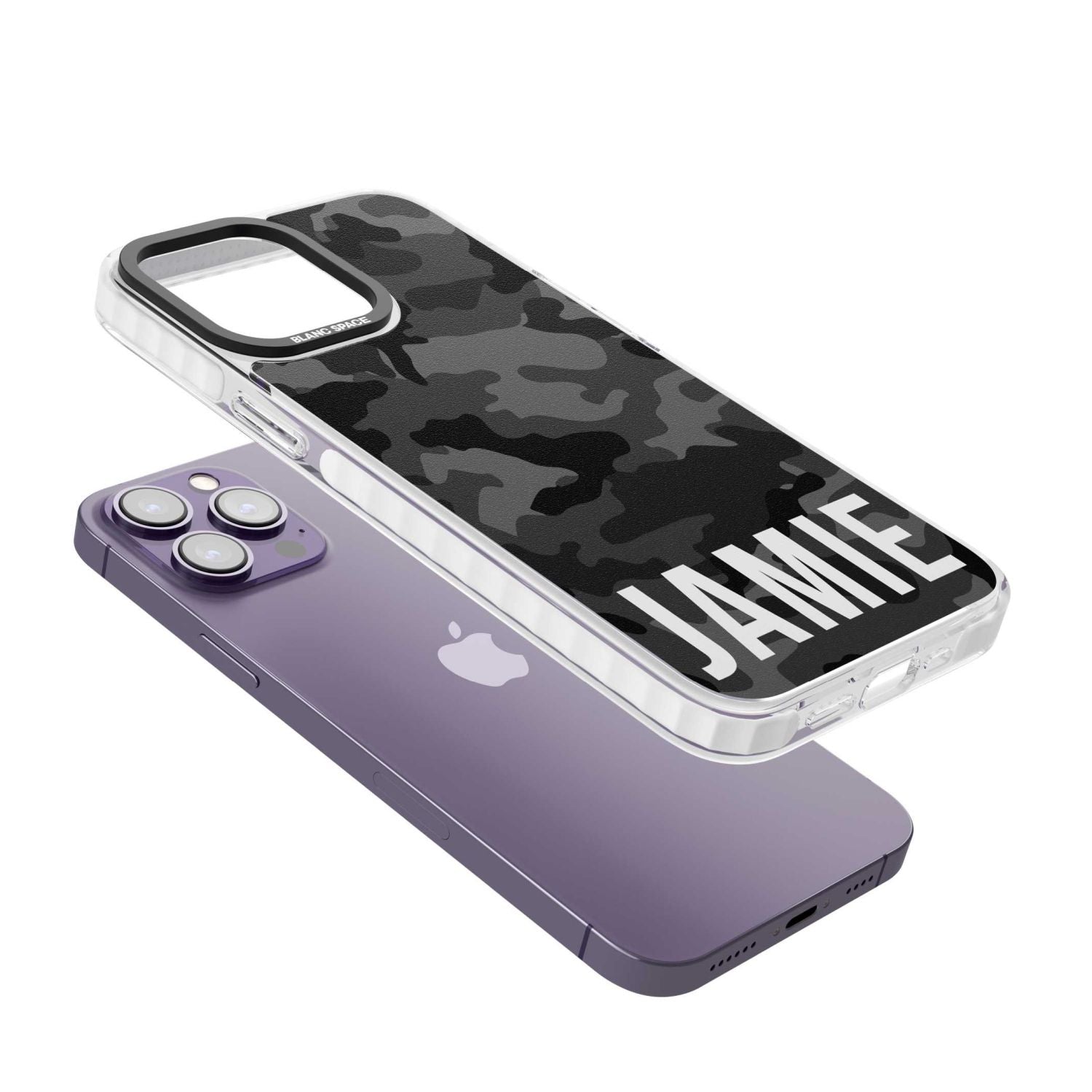 Personalised Black Camo Name Horizontal