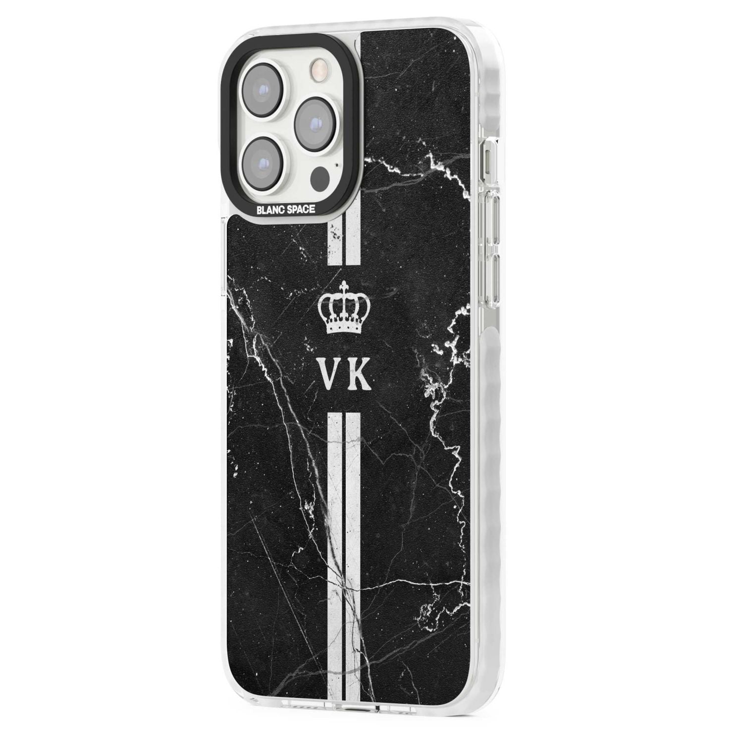 Personalised Black Marble Stripe Initials