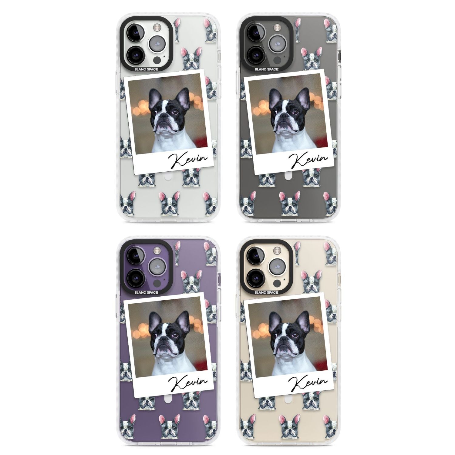 Personalised Black & White French Bulldog Instant Camera Photo