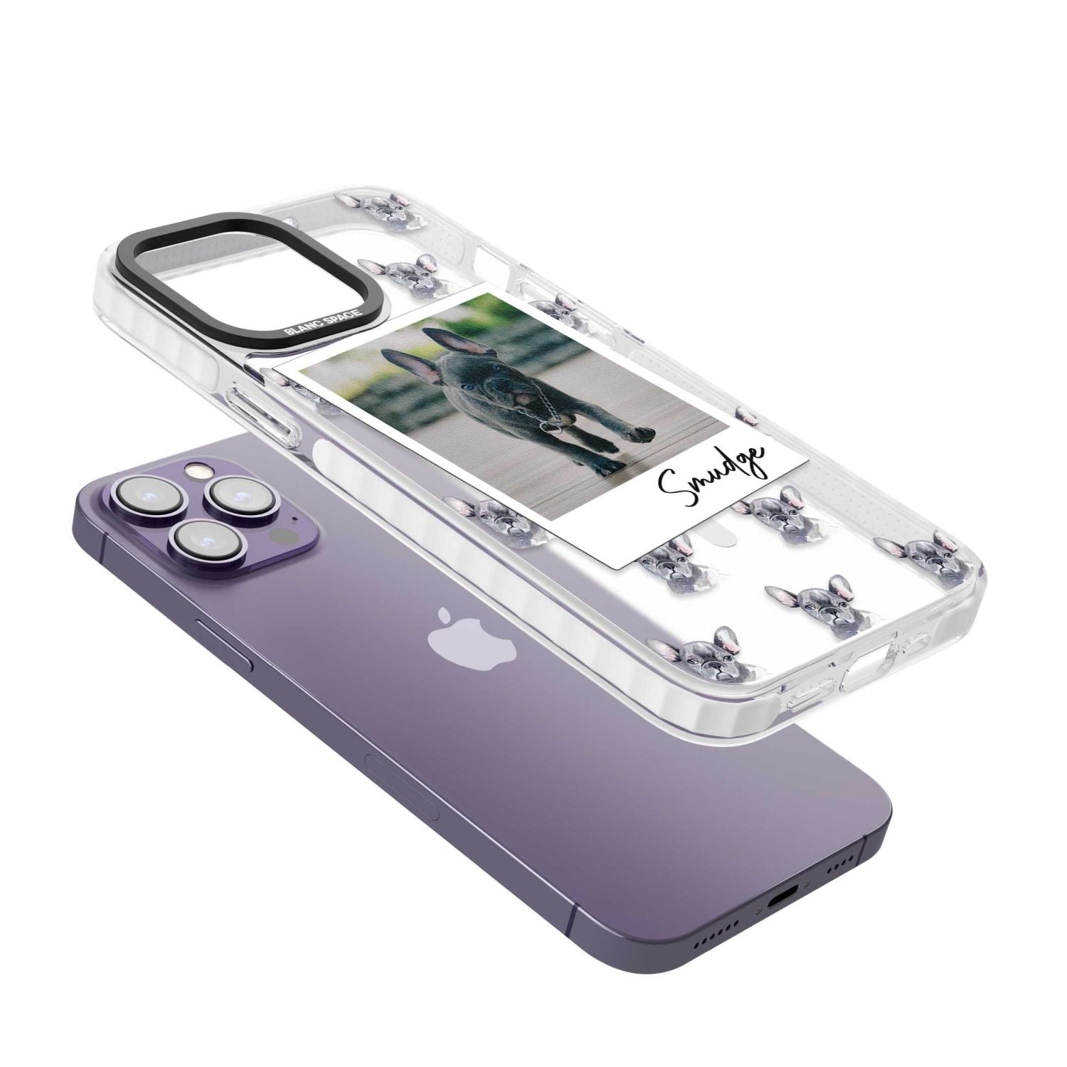 Personalised Grey French Bulldog Instant Camera Photo