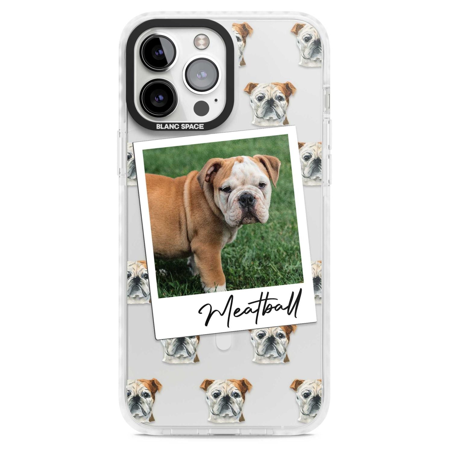 Personalised English Bulldog Instant Camera Photo