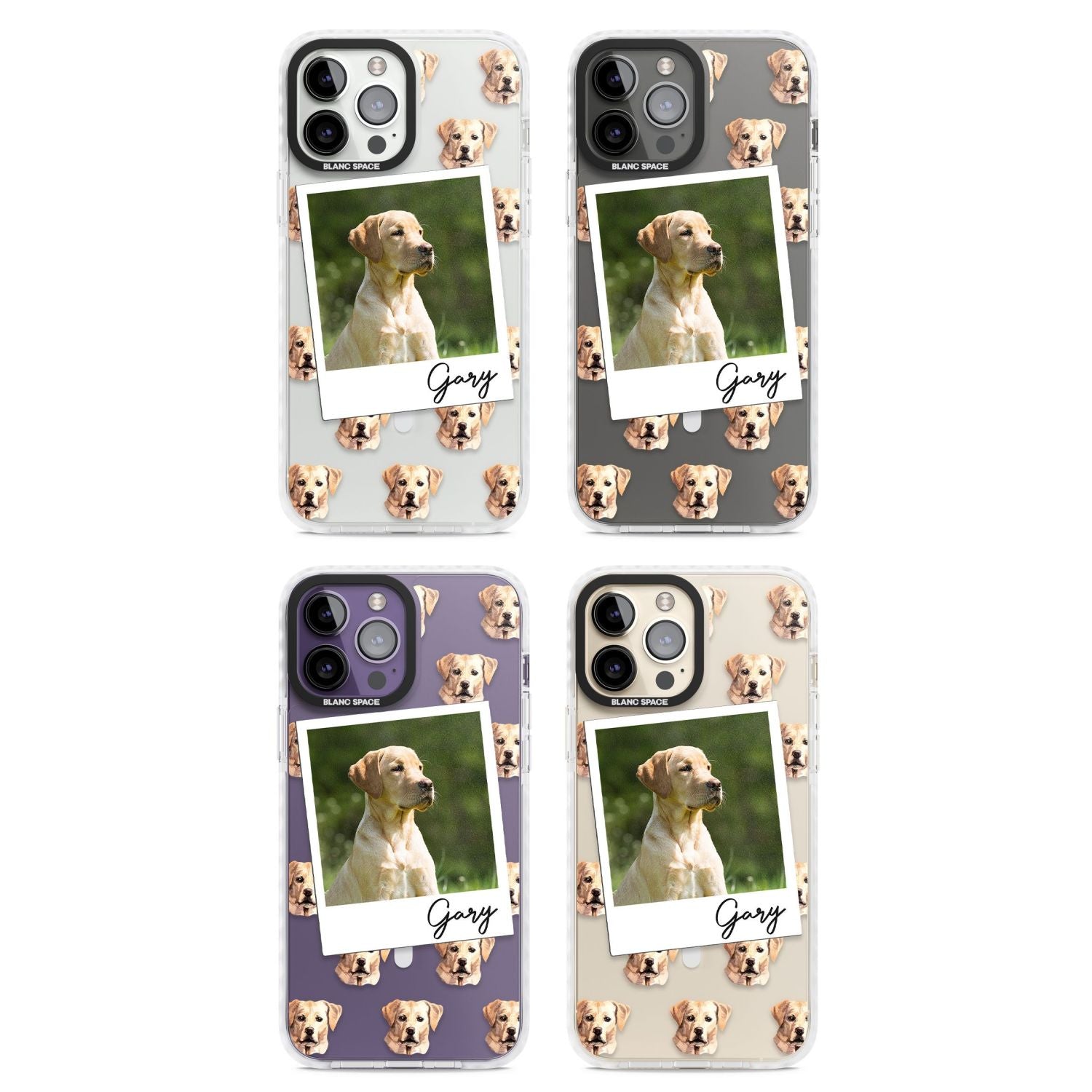 Personalised Tan Black Labrador Instant Camera Photo