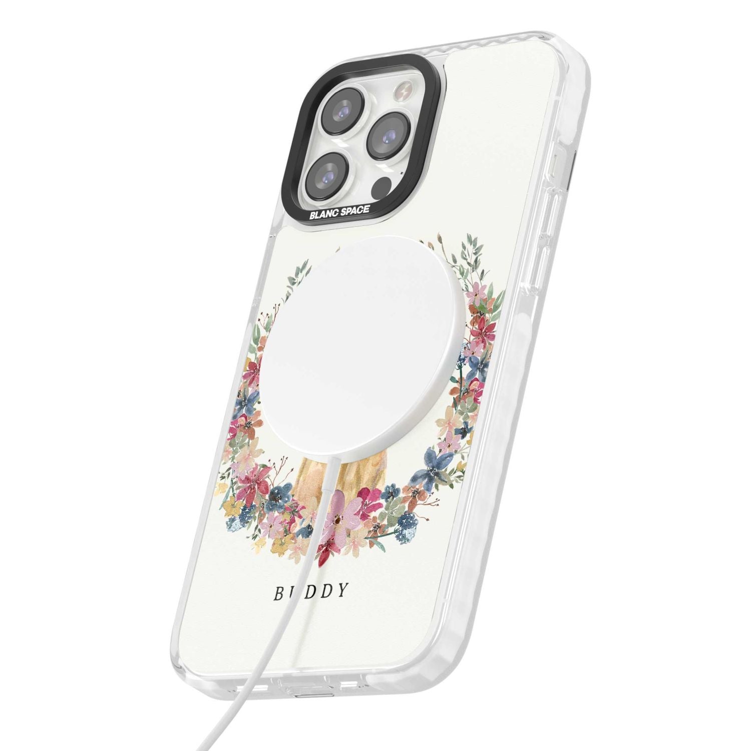 Personalised Yellow Labrador Retriever Floral Portrait