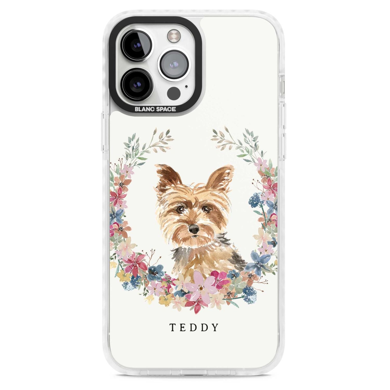 Personalised Yorkshire Terrier Floral Portrait