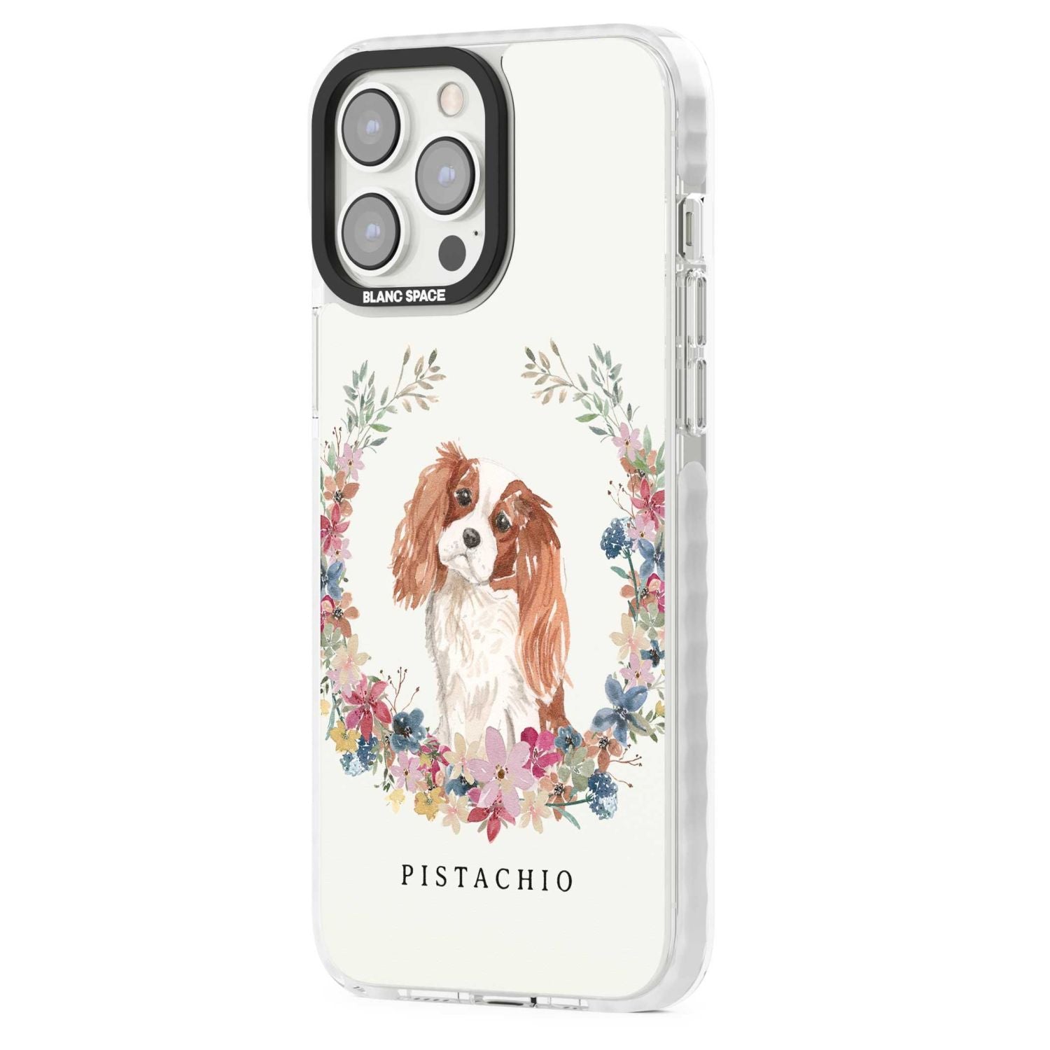 Personalised Cavalier King Charles Floral Portrait