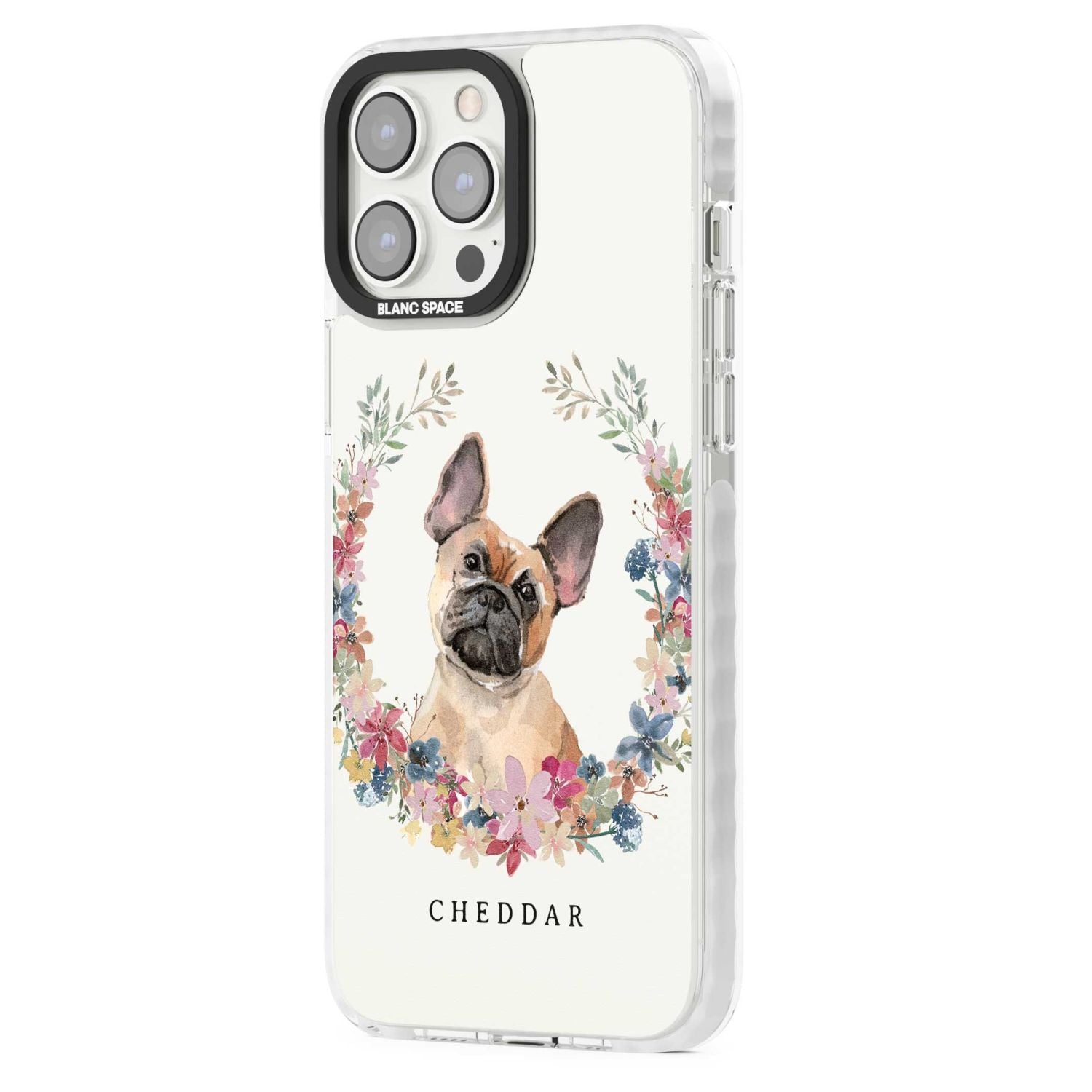 Personalised Tan French Bulldog Floral Portrait