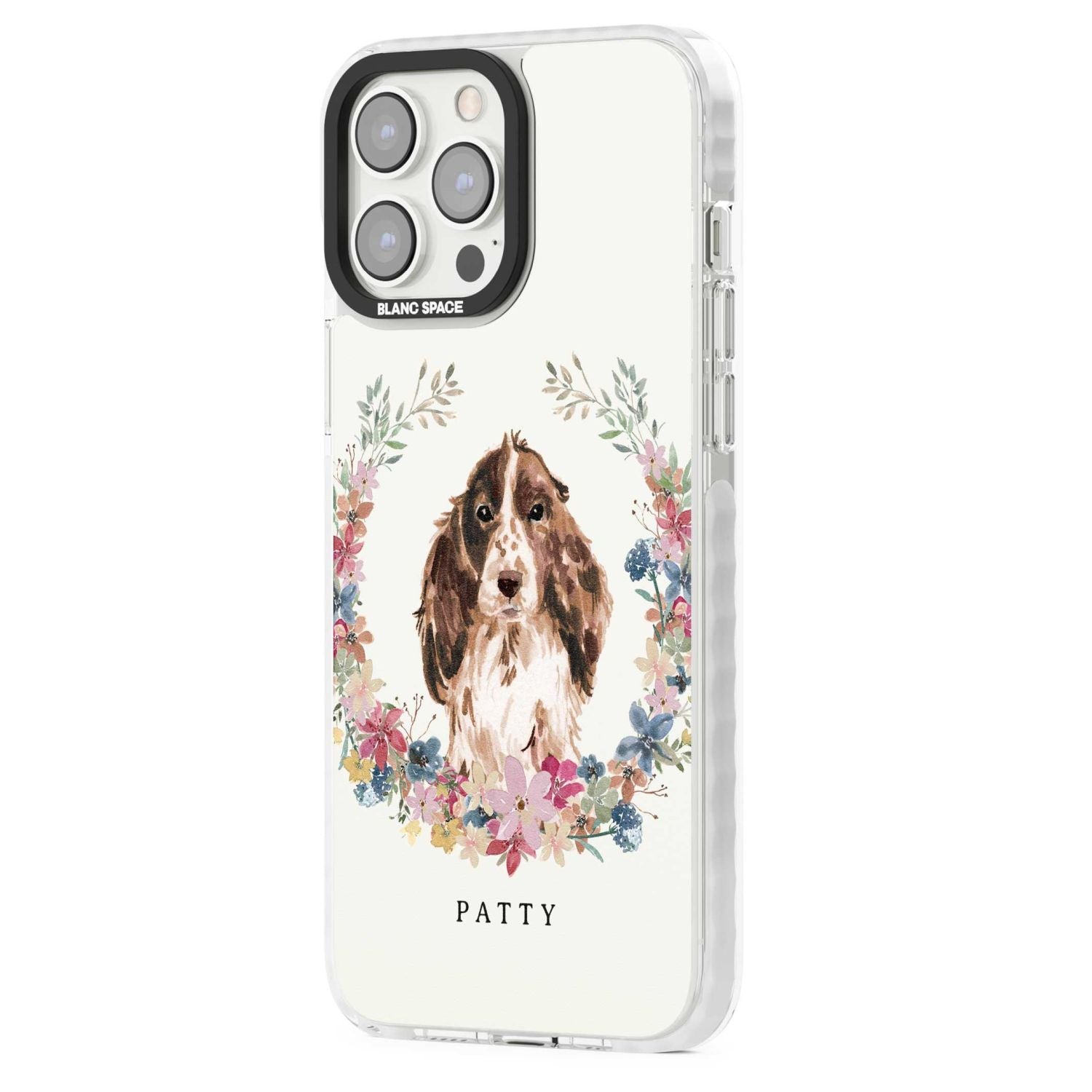 Personalised Cocker Spaniel Floral Portrait