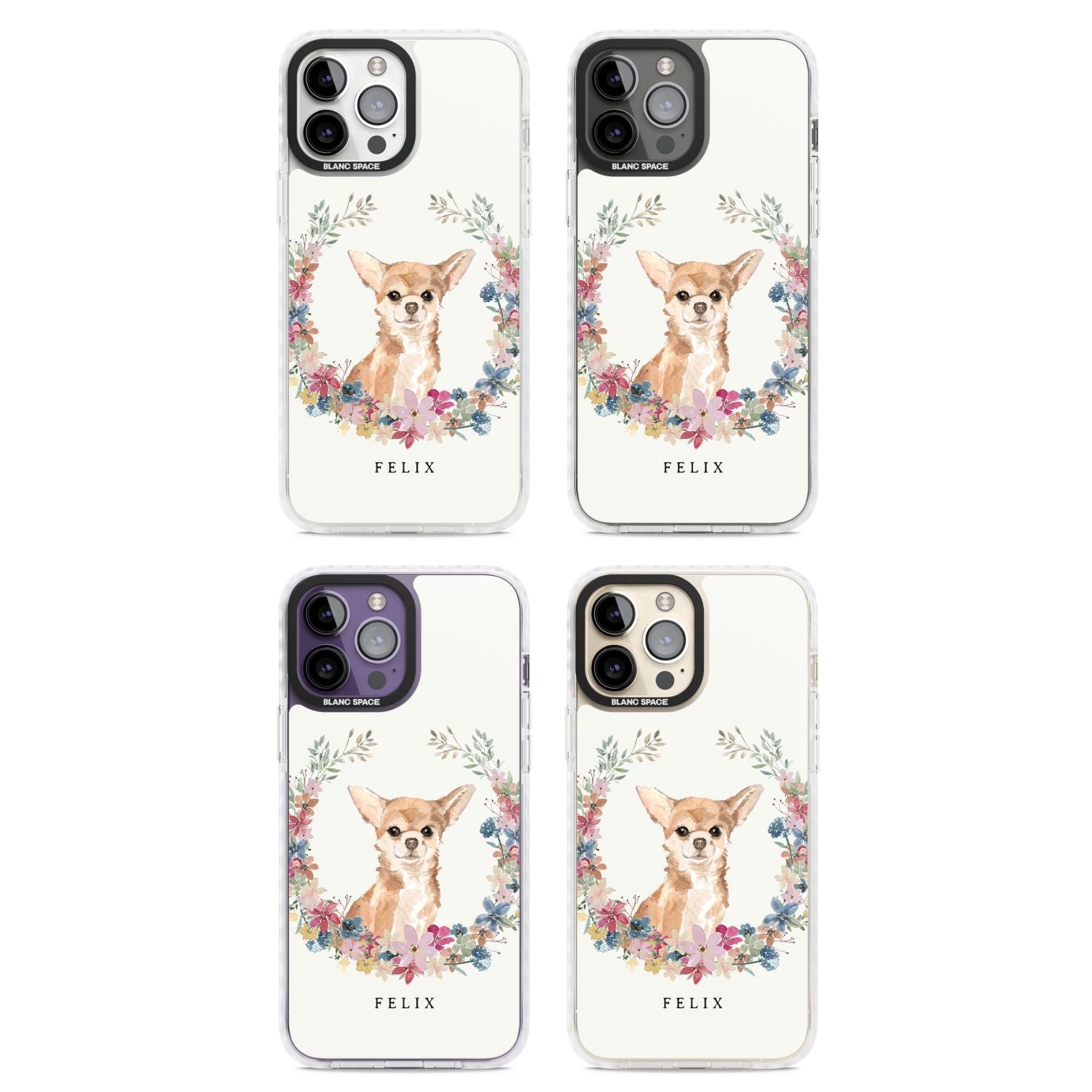 Personalised Chihuahua Floral Portrait