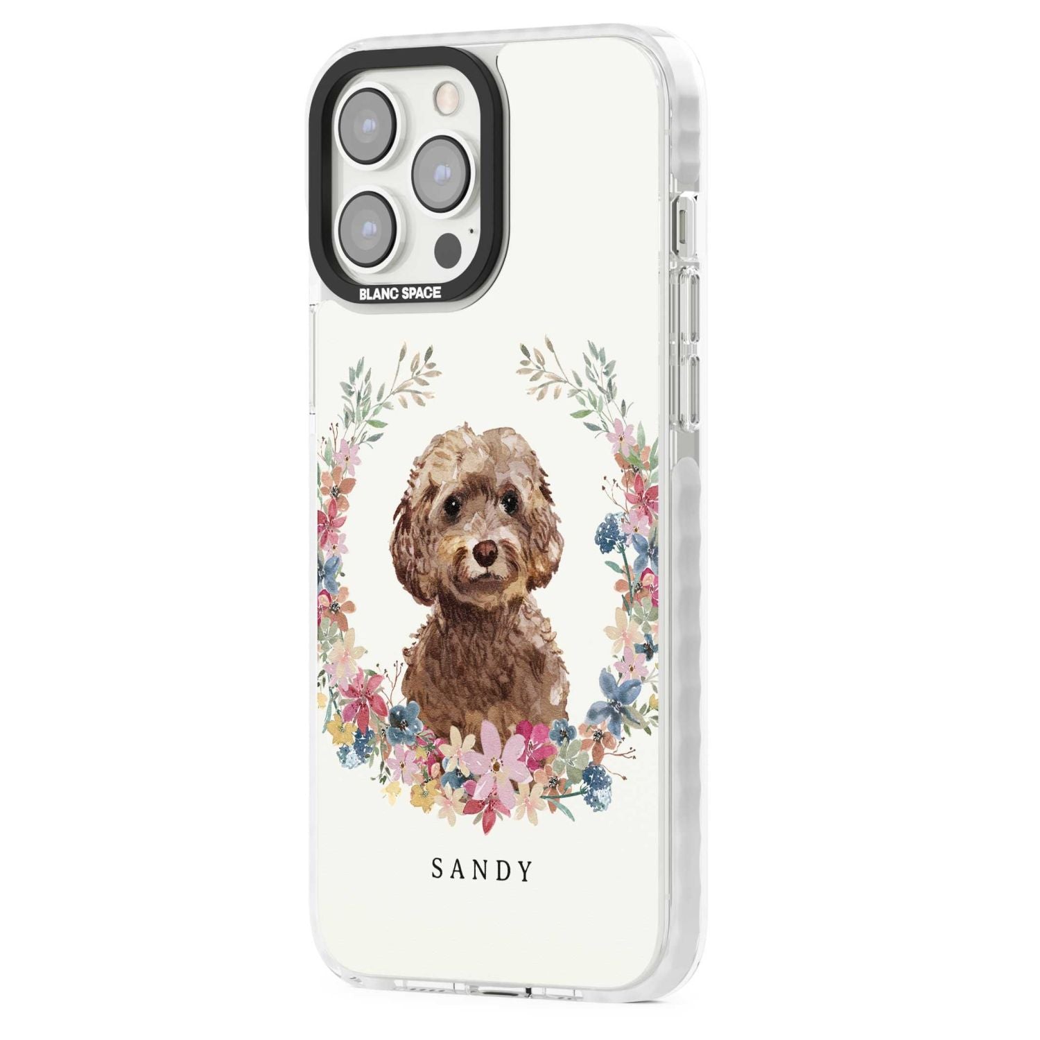 Personalised Brown Cockapoo Floral Portrait