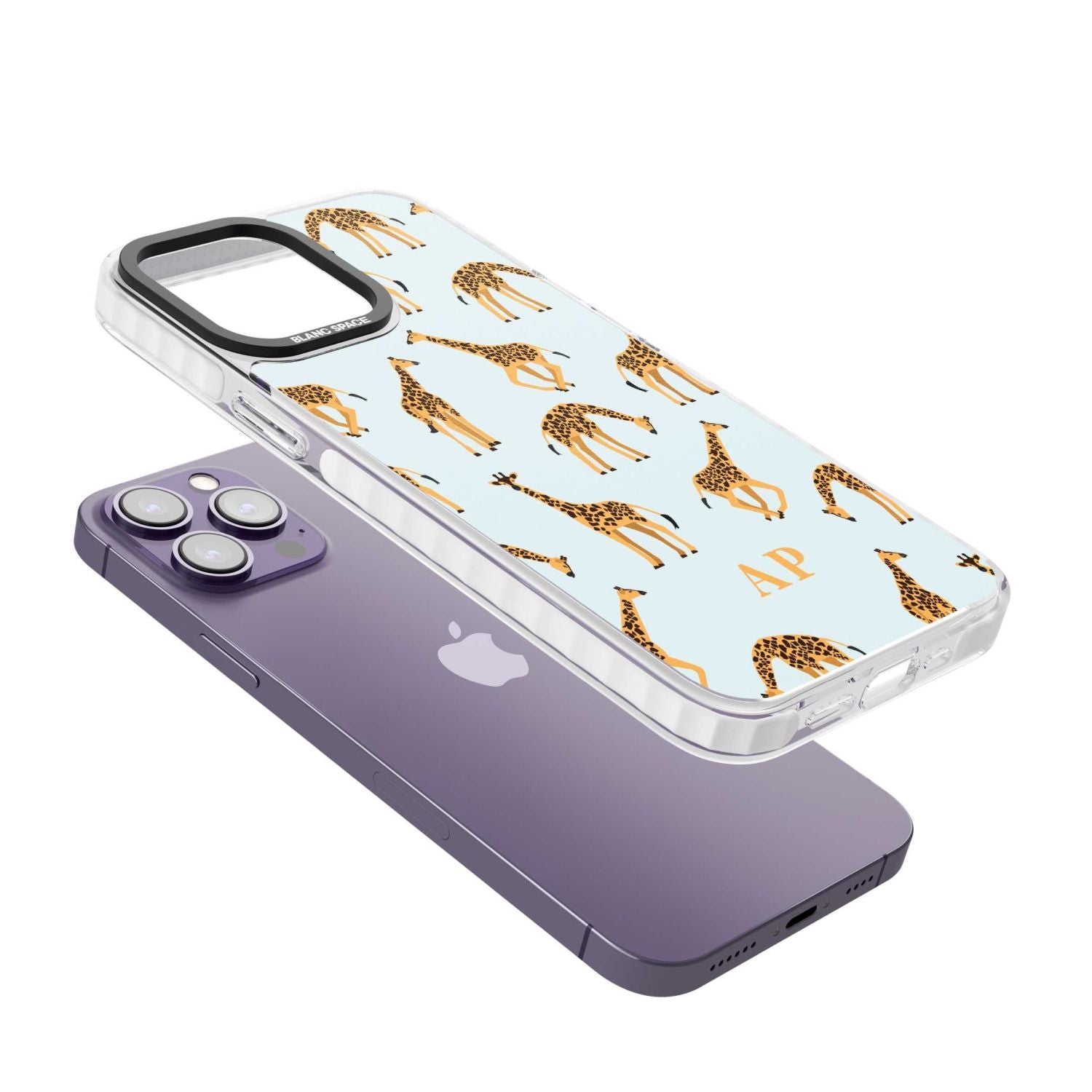 Personalised Safari Giraffe Pattern On Blue