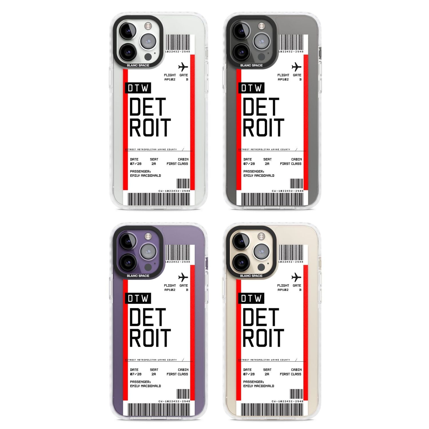 Personalised Detroit Boarding Pass