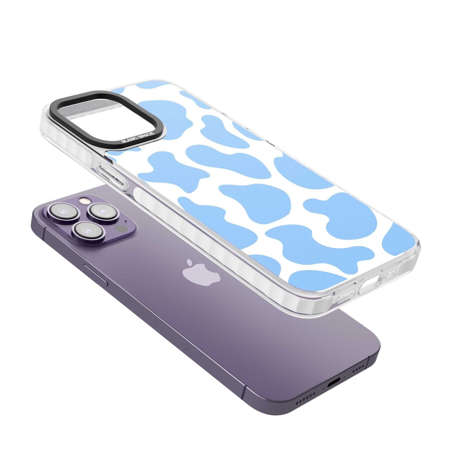 Blue And White Cow Print