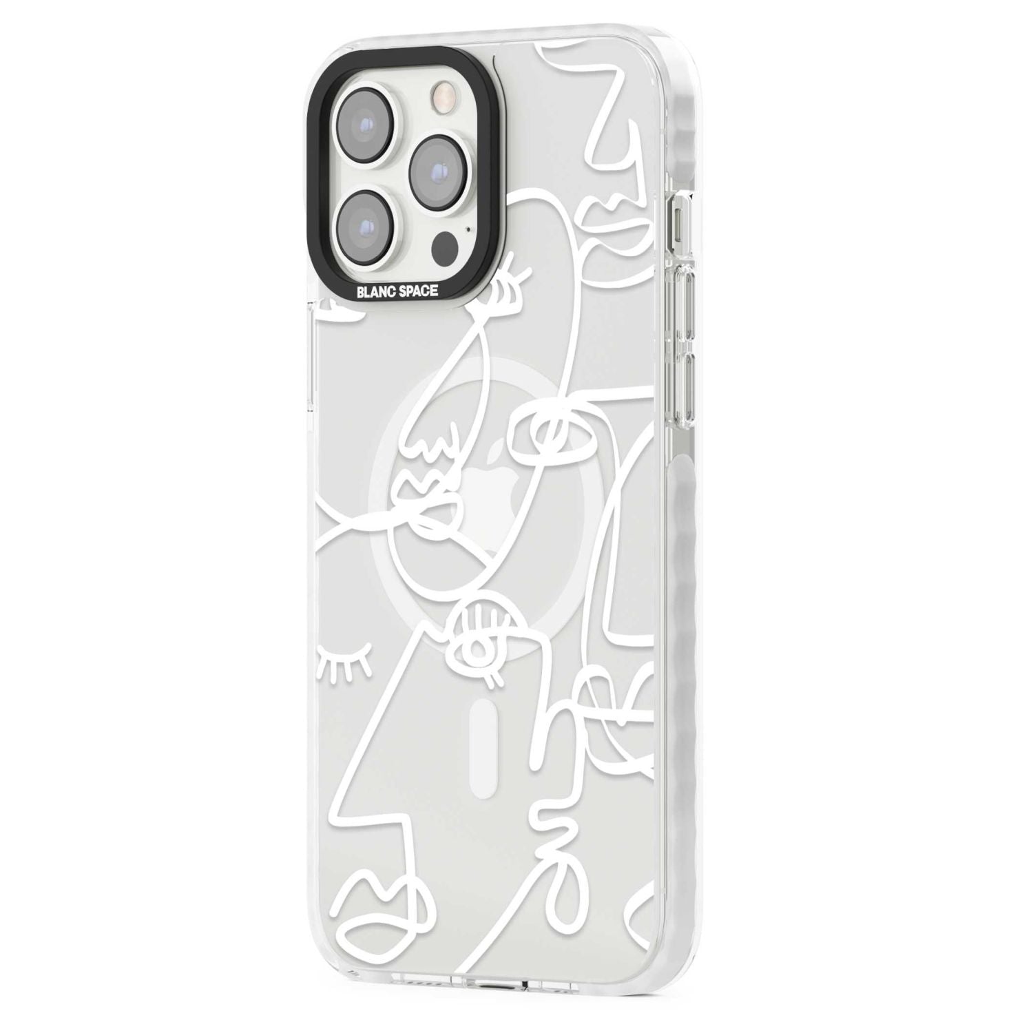 Abstract Line Art White Clear