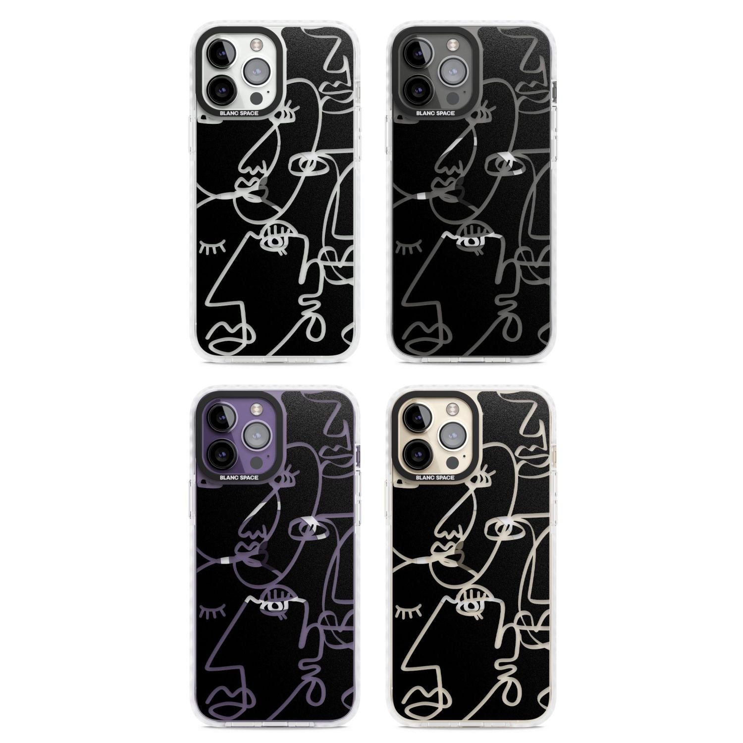 Abstract Line Art Clear Black