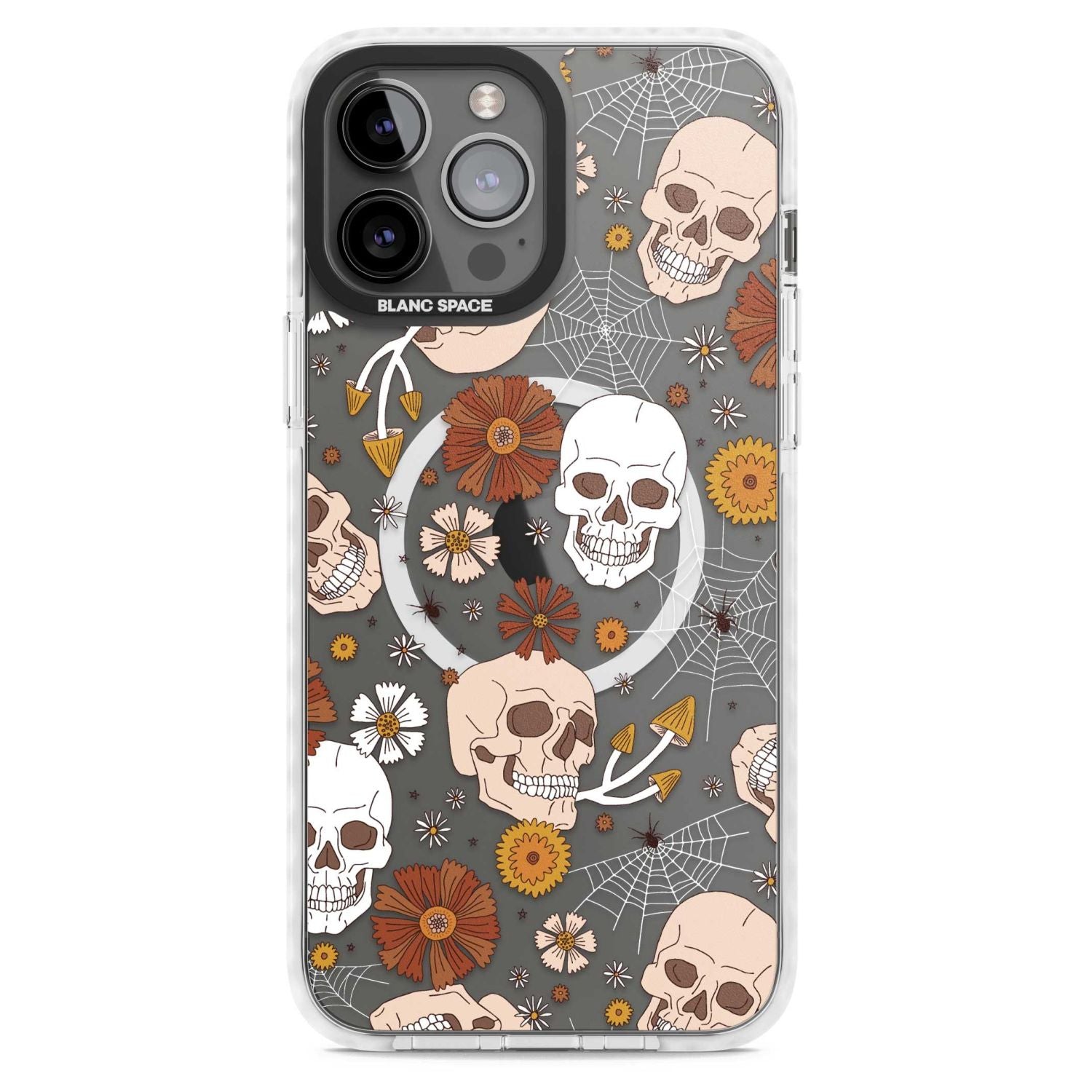 Halloween Skulls And Flowers