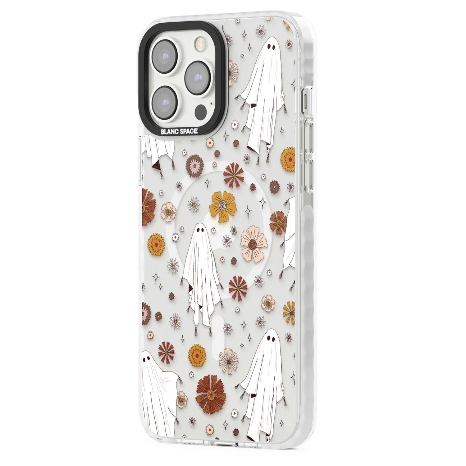 Halloween Ghosts And Flowers