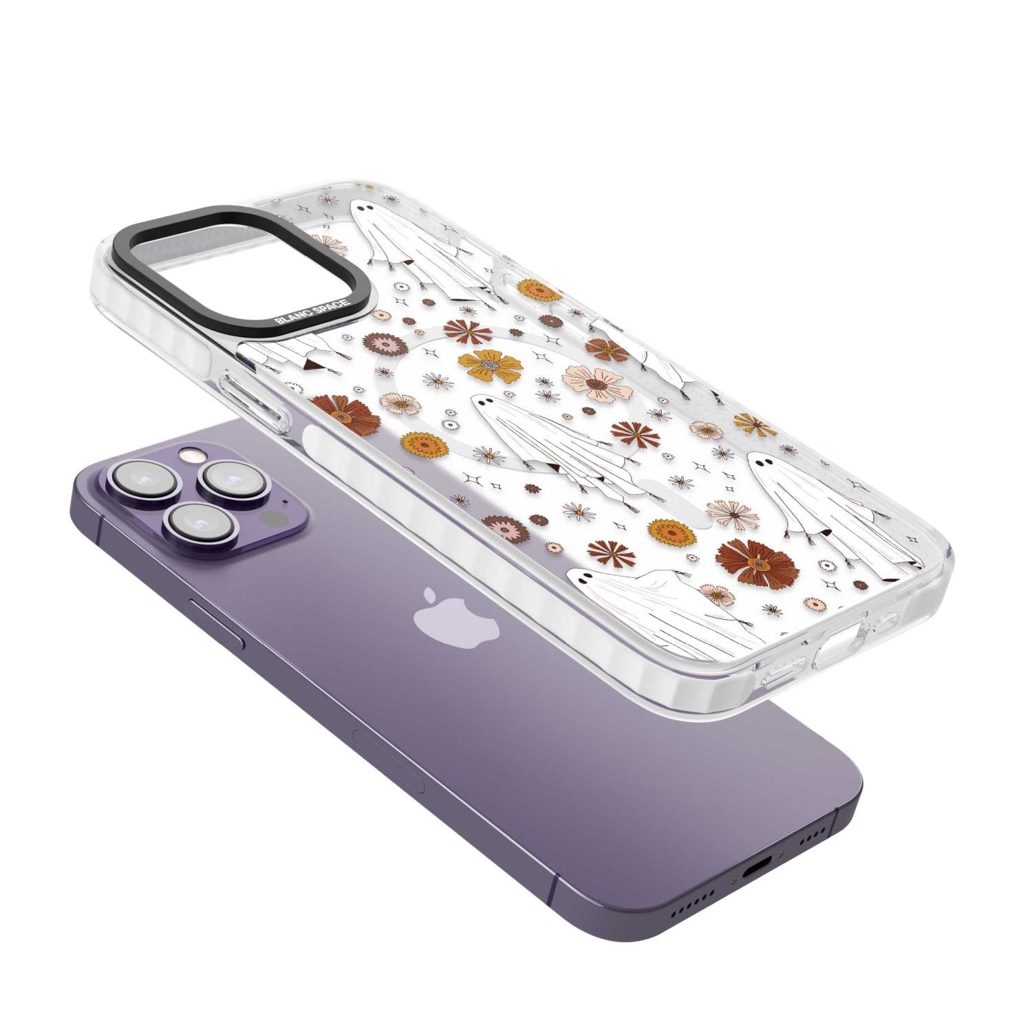 Halloween Ghosts And Flowers