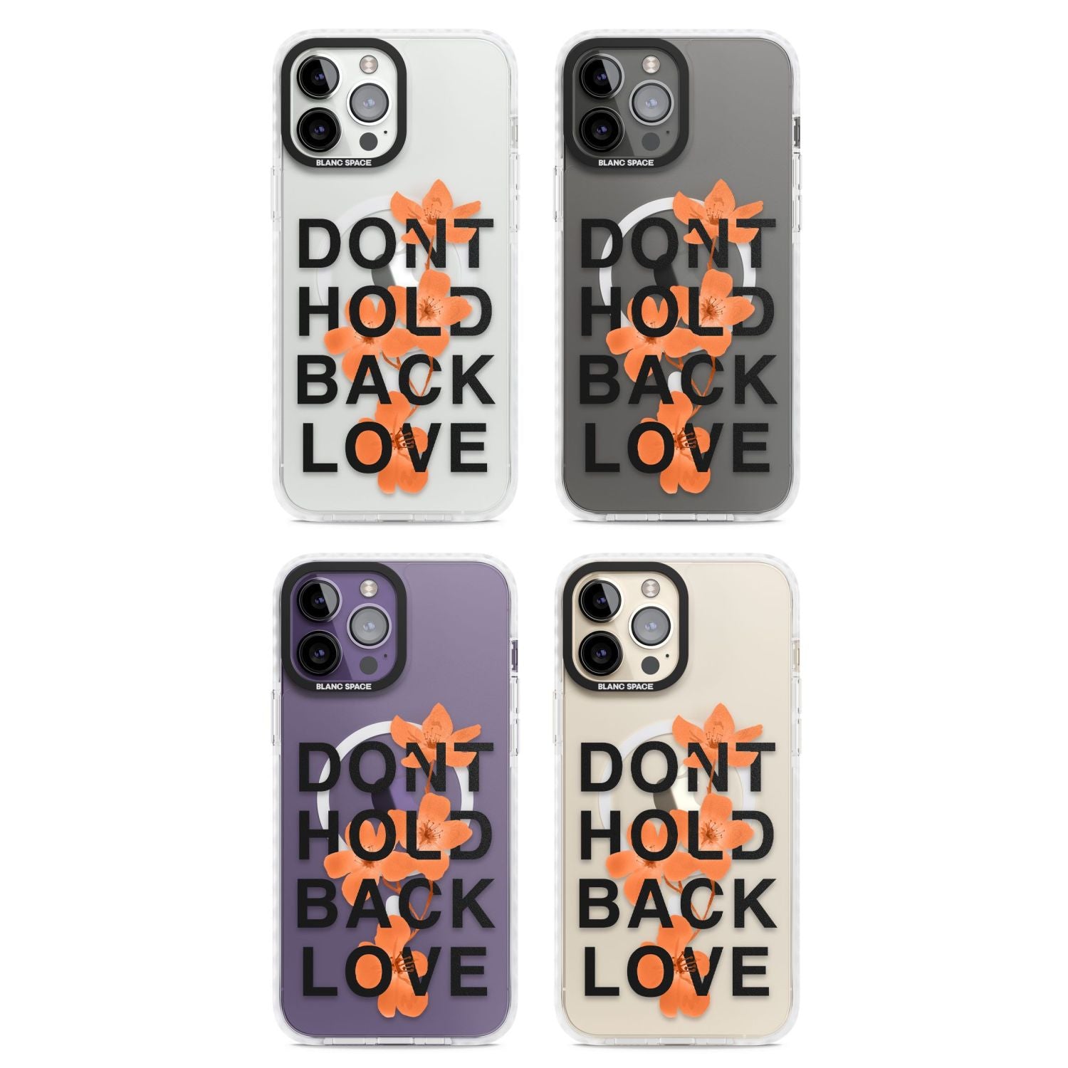 Don'T Hold Back Love Orange & Black