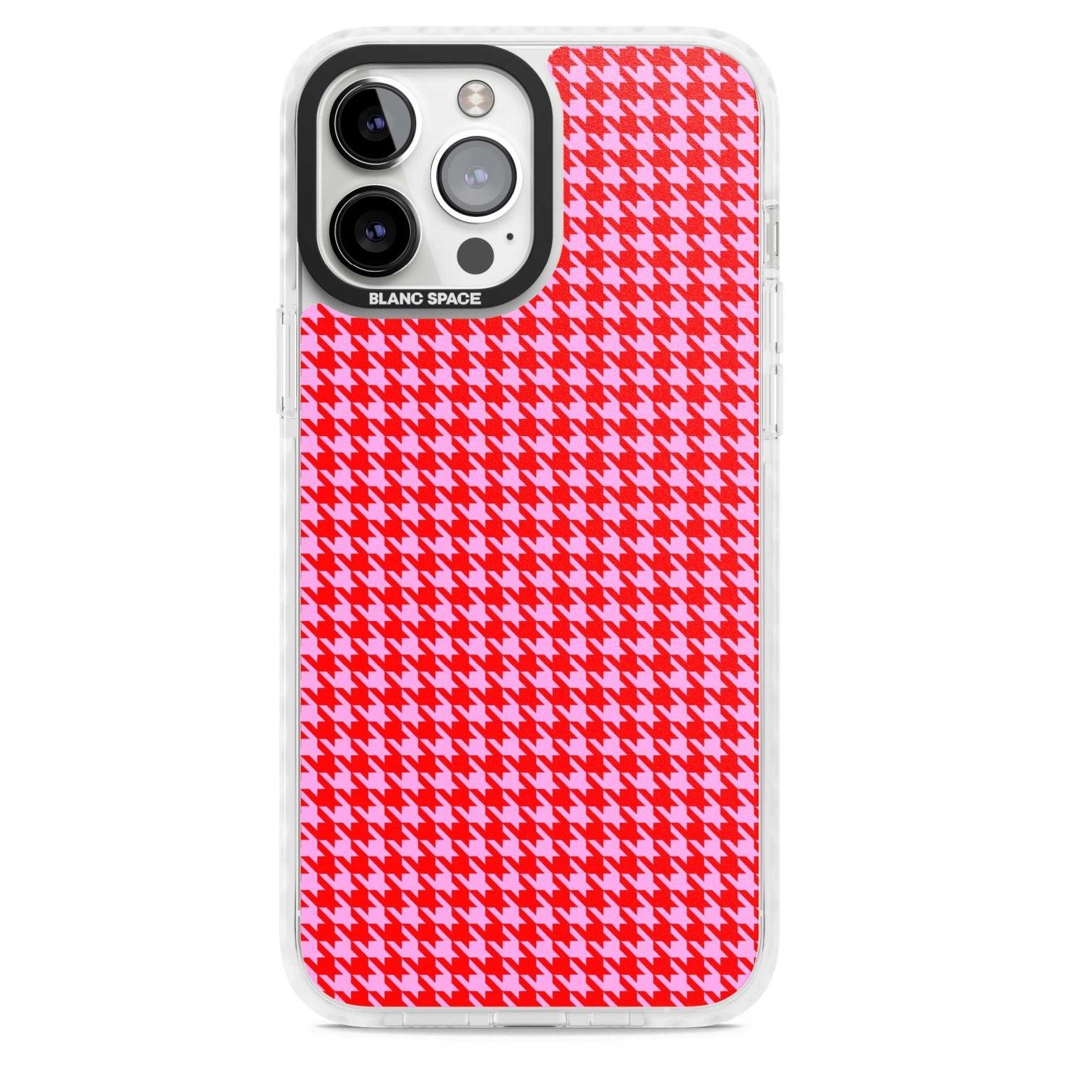 Neon Pink & Red Houndstooth