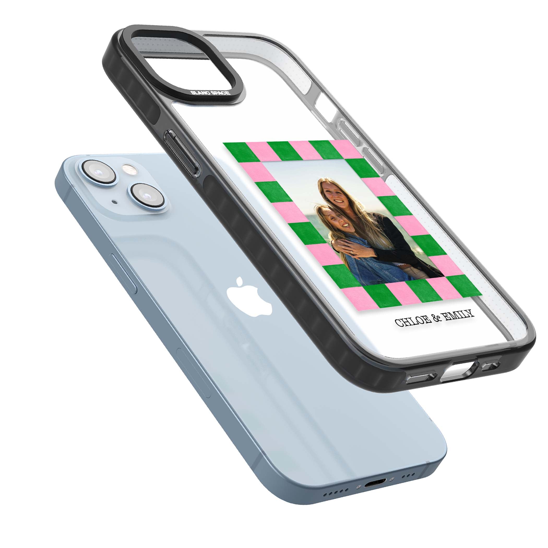 Riviera Check Photo cute iPhone case | Black Impact case for iPhone 13, iPhone 14, iPhone 15