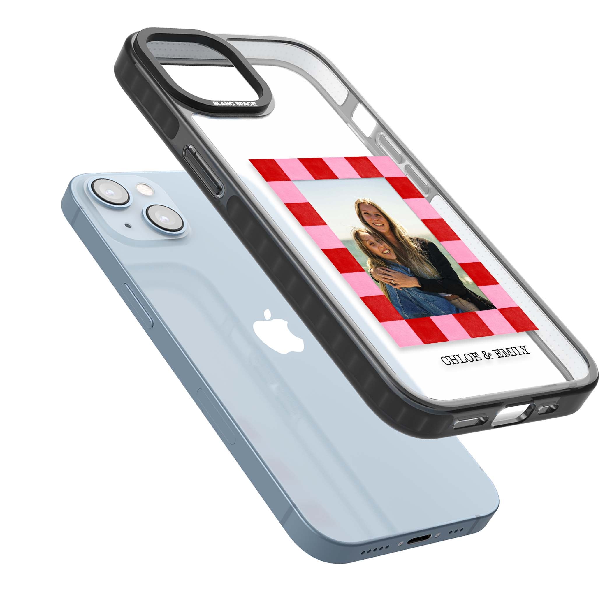 Bubblegum Check Photo for her iPhone case | Black Impact case for iPhone 13, iPhone 14, iPhone 15