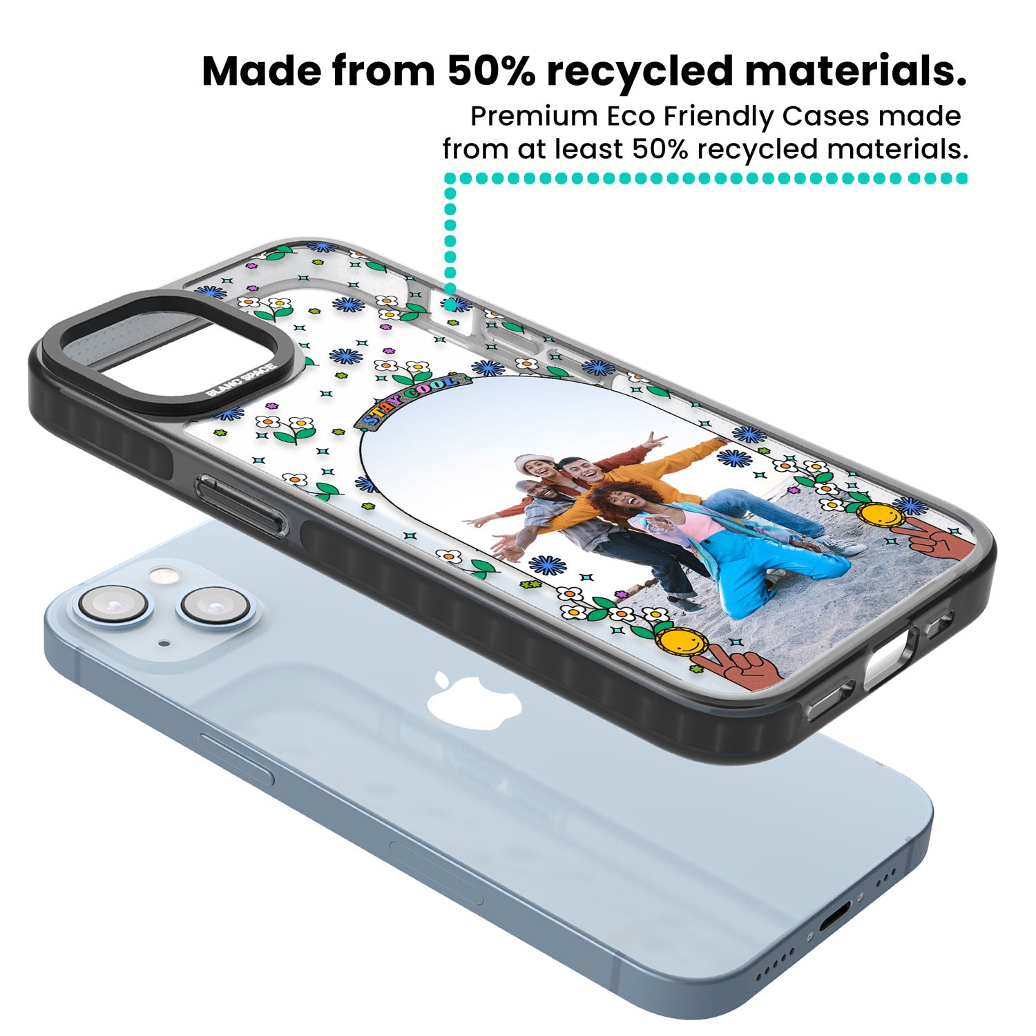 Personalised Summer Photo Frame Black Impact Phone Case for iPhone 13, iPhone 14, iPhone 15