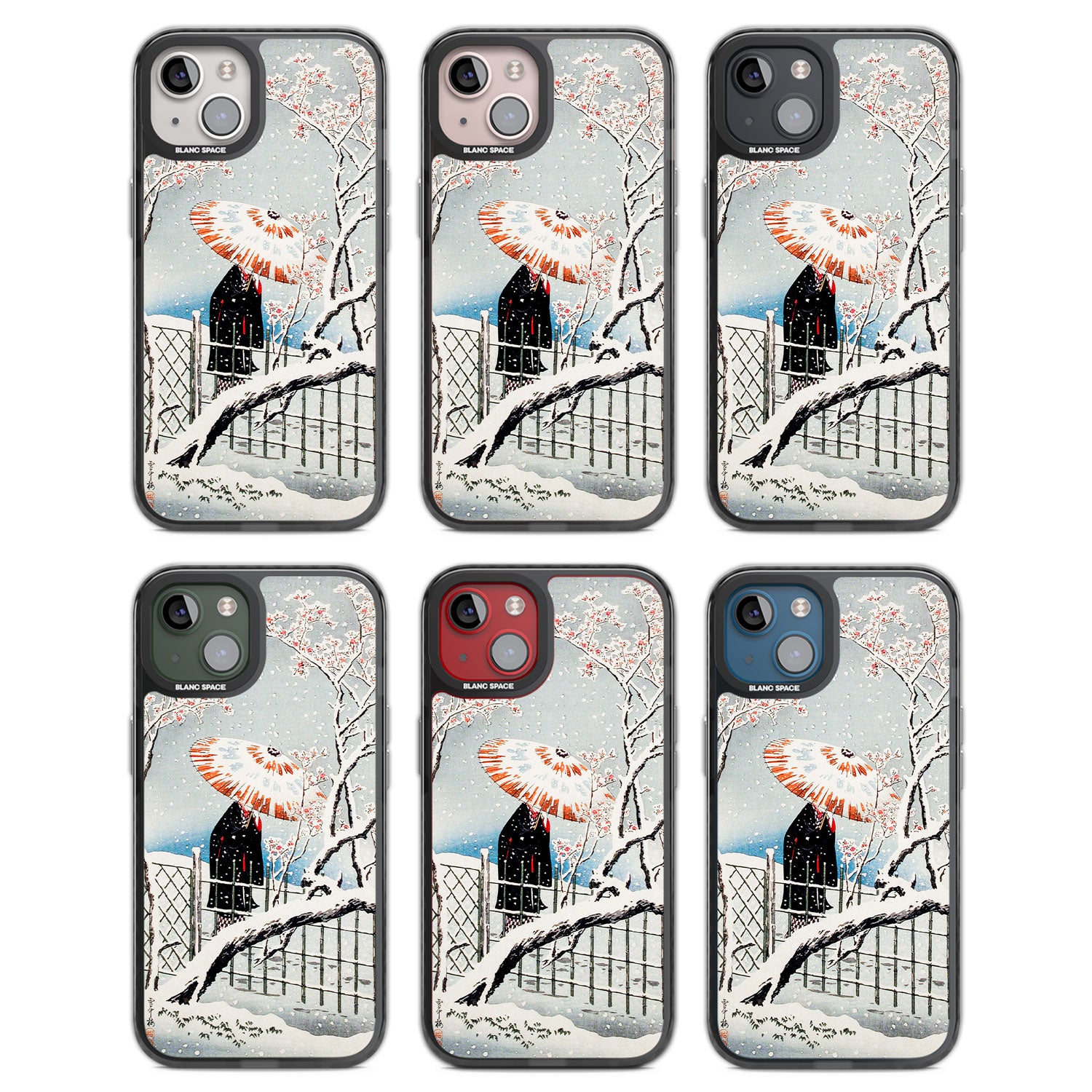 Plum Tree in Snow by Hiroaki Takahashi Black Impact Phone Case for iPhone 13, iPhone 14, iPhone 15