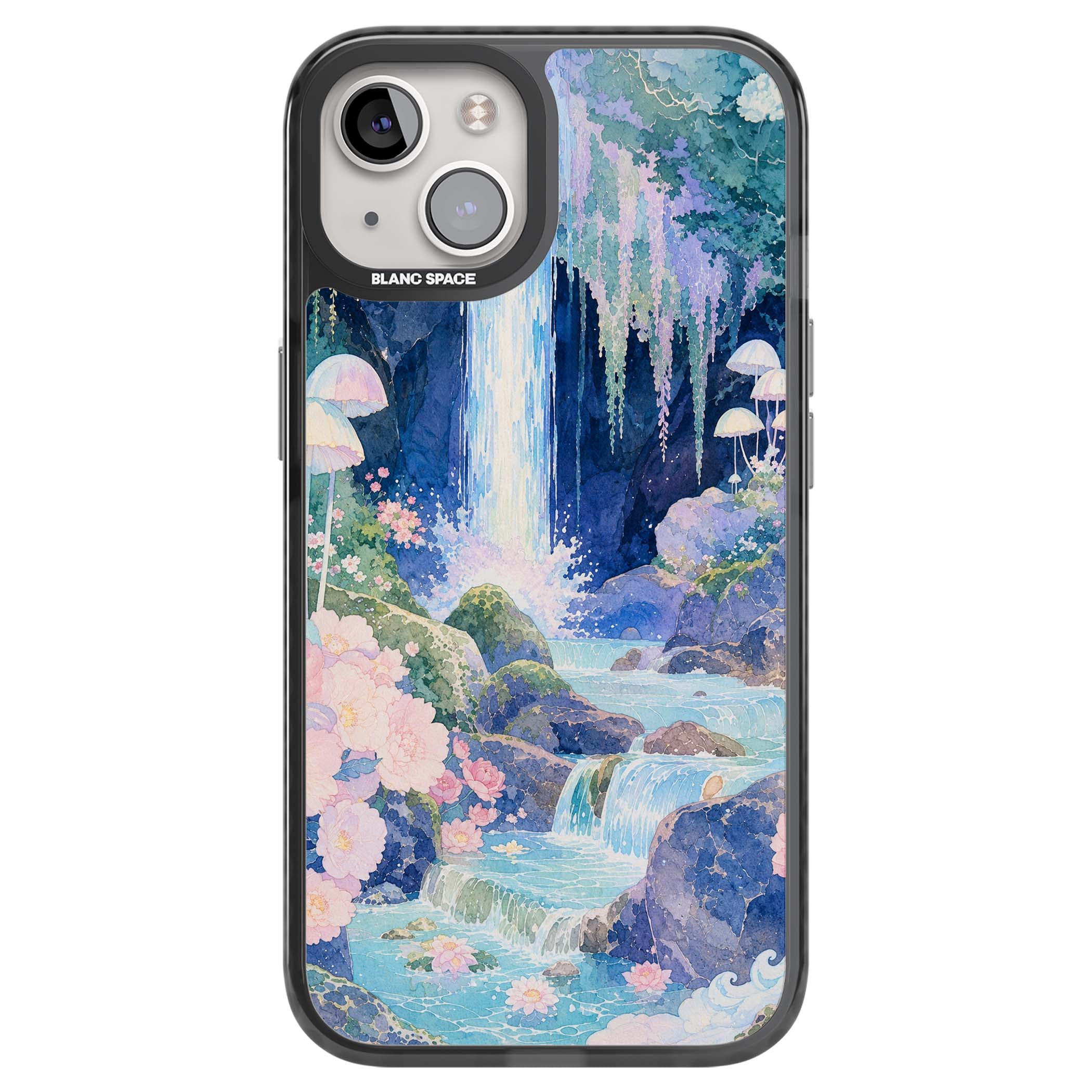 Mystic Waterfall art iPhone case | Black Impact Magsafe case for iPhone 13, iPhone 14, iPhone 15