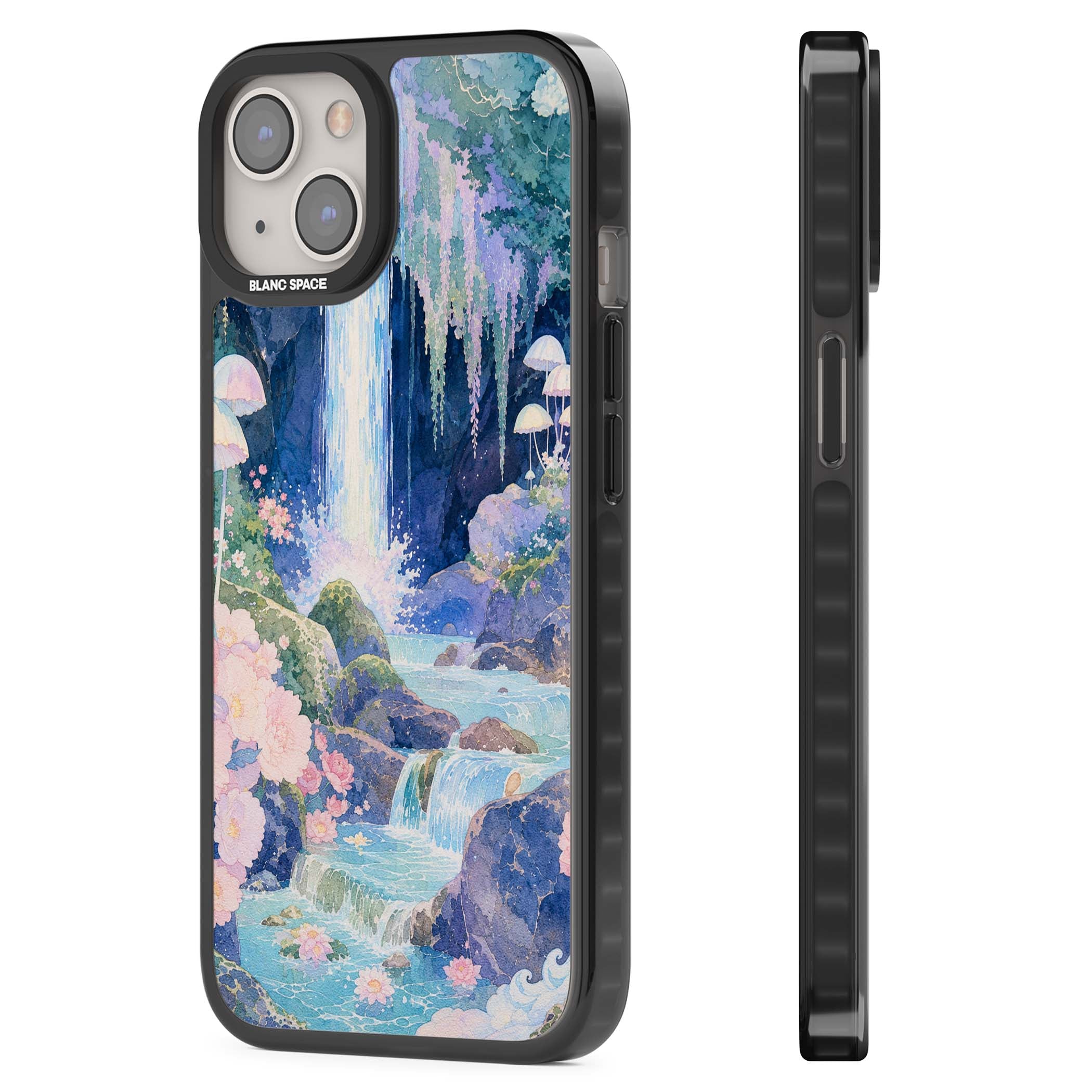 Mystic Waterfall art iPhone case | Black Impact Magsafe case for iPhone 13, iPhone 14, iPhone 15
