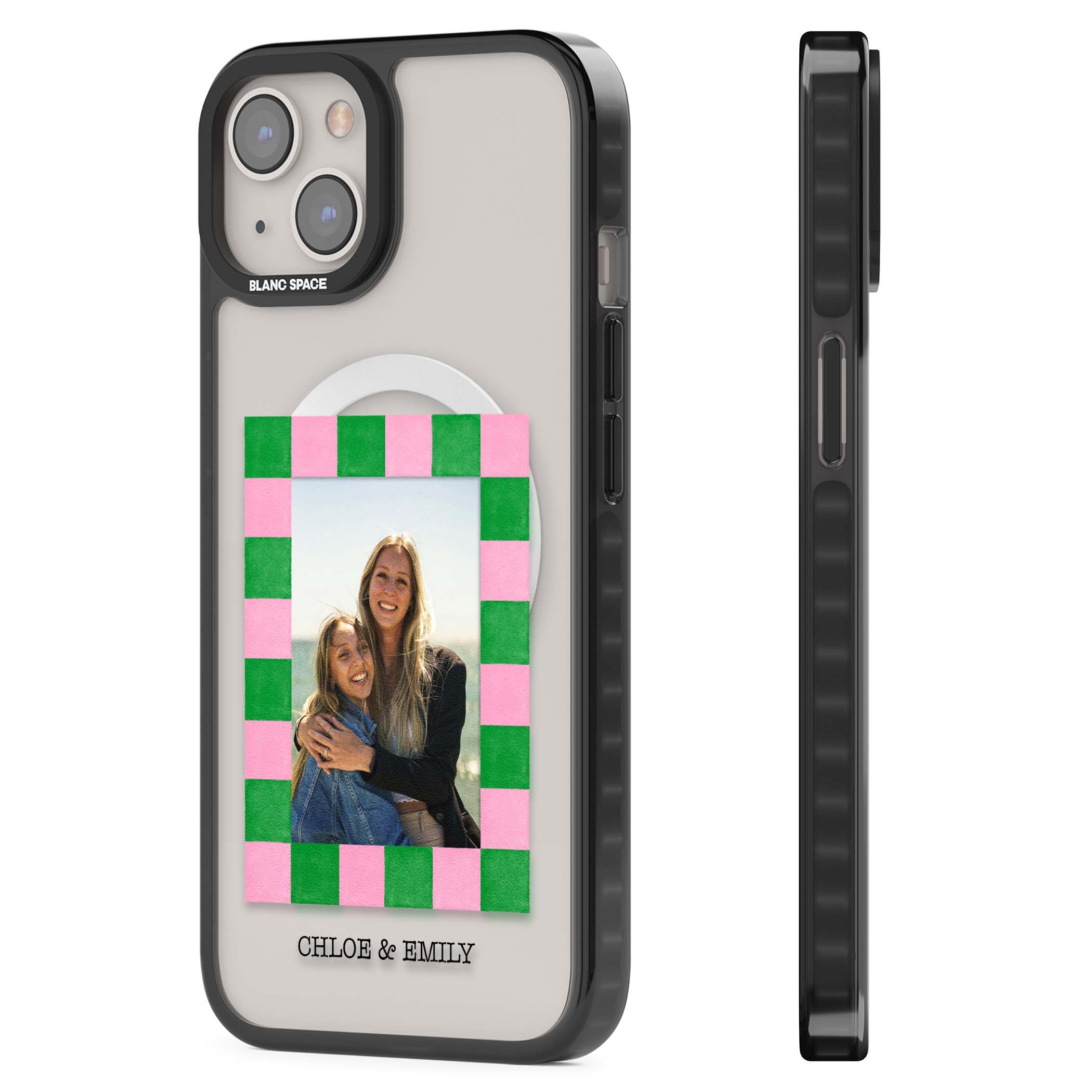 Riviera Check Photo cute iPhone case | Black Impact Magsafe case for iPhone 13, iPhone 14, iPhone 15