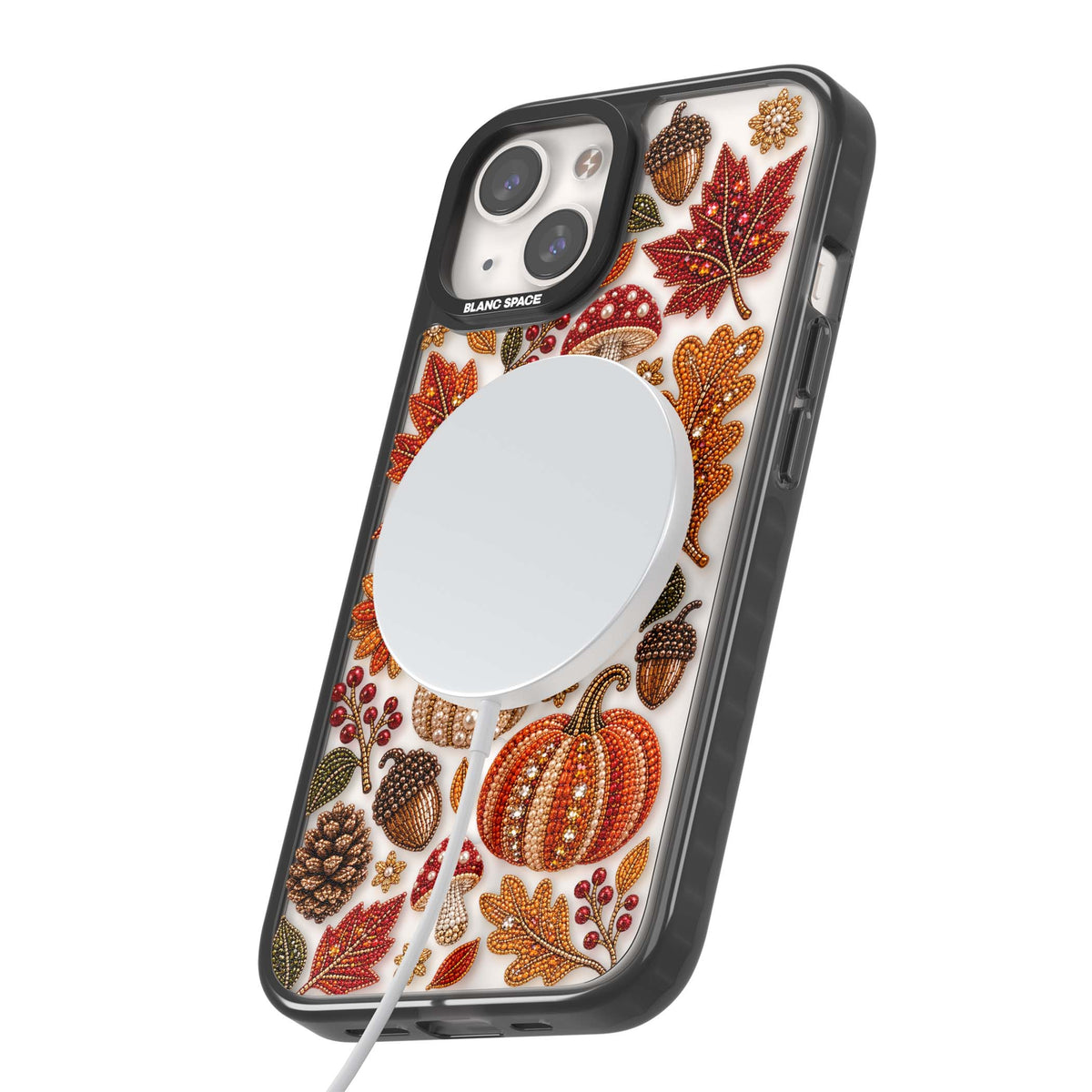 Beaded Autumn iPhone case | Black Impact Magsafe case for iPhone 13, iPhone 14, iPhone 15