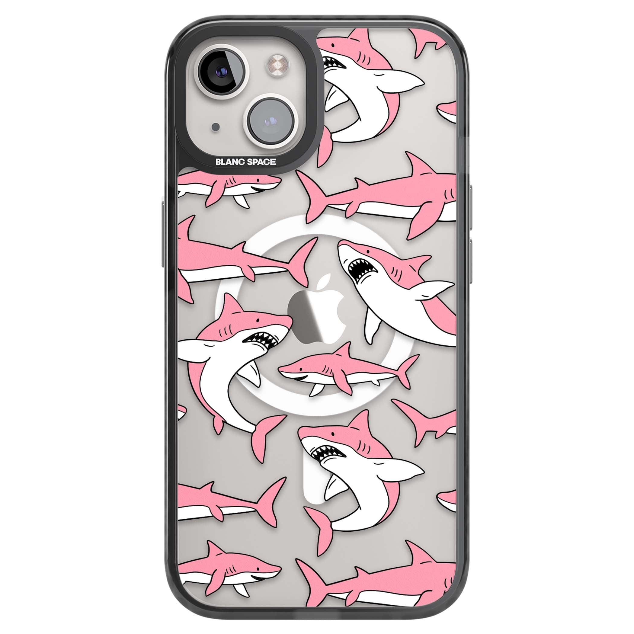 Bubblegum Sharks for her iPhone case | Black Impact Magsafe case for iPhone 13, iPhone 14, iPhone 15