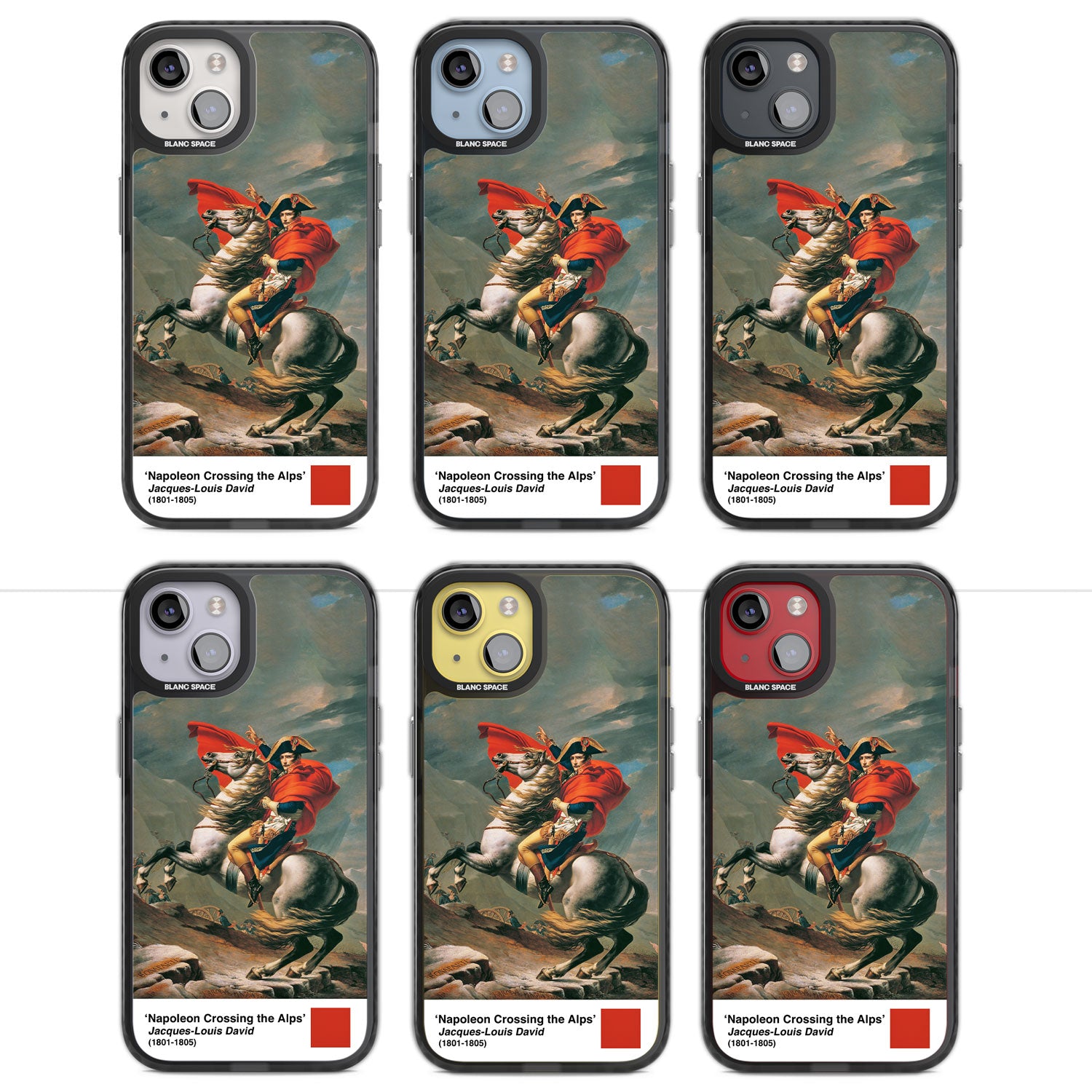 Napoleon Crossing the Alps Magsafe Black Impact Phone Case for iPhone 13, iPhone 14, iPhone 15