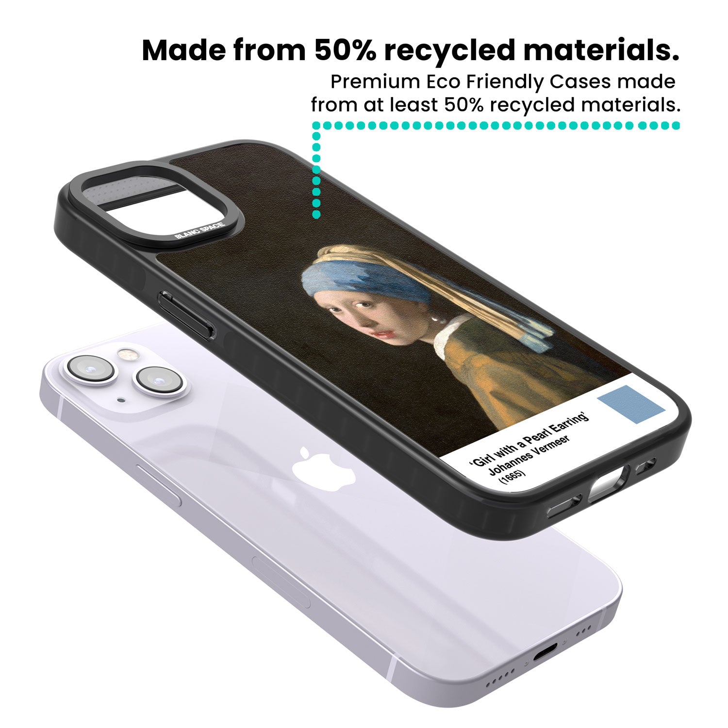 Girl with a Pearl Earring Magsafe Black Impact Phone Case for iPhone 13, iPhone 14, iPhone 15