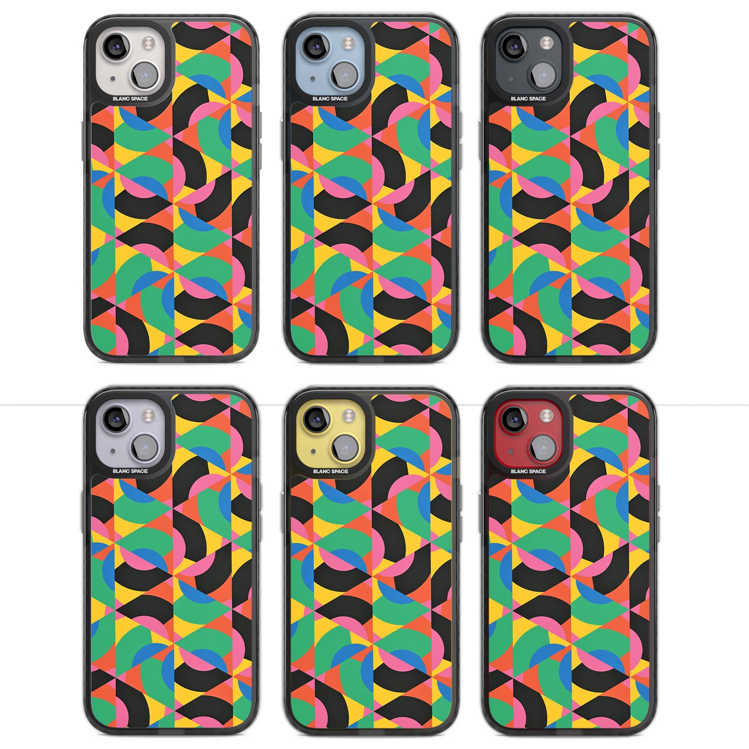 Abstract Carnival Magsafe Black Impact Phone Case for iPhone 13, iPhone 14, iPhone 15