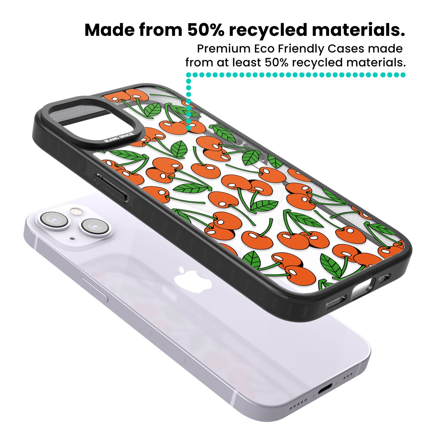 Orchard Fresh Cherries Magsafe Black Impact Phone Case for iPhone 13, iPhone 14, iPhone 15